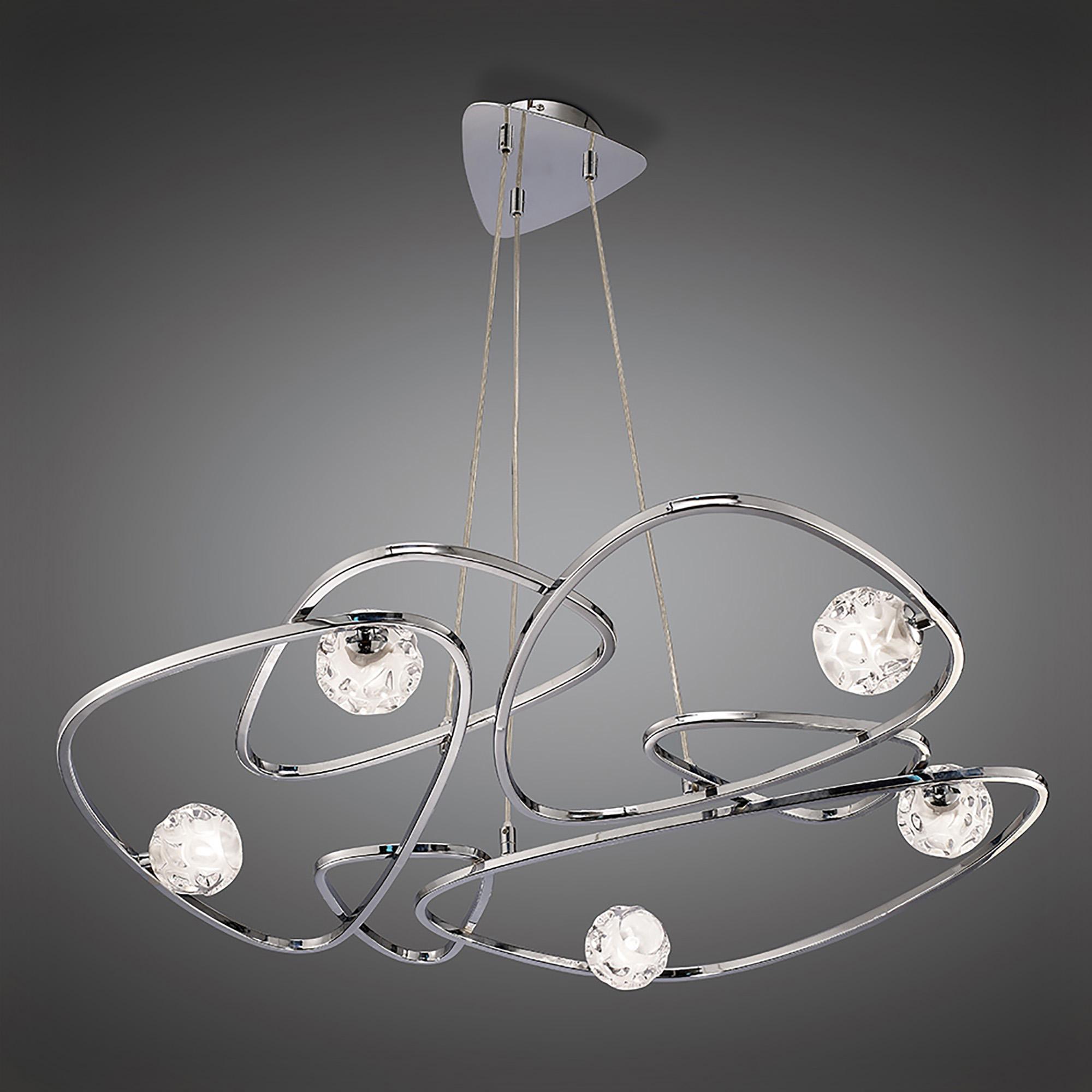 Lux Pendant 5 Light G9, Polished Chrome