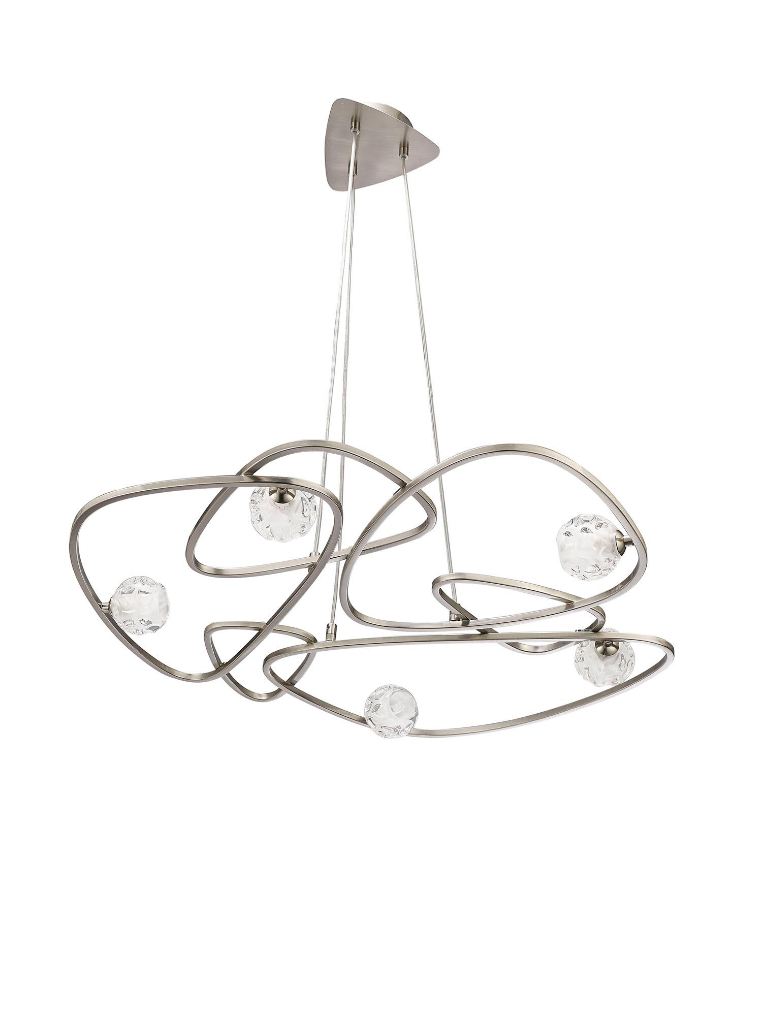 Lux Pendant 5 Light G9, Polished Chrome
