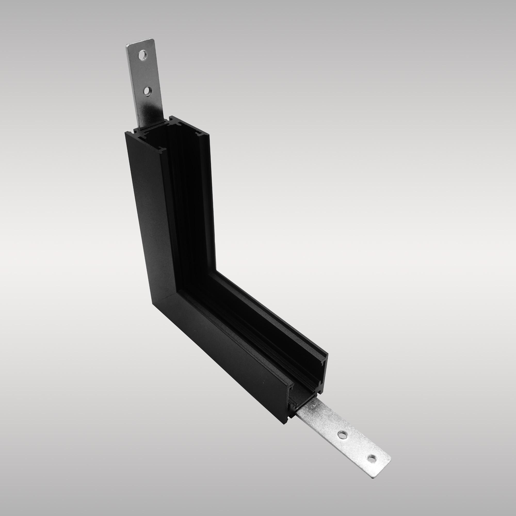Magneto Shallow Single Connector Surface L-Joint Wall To Wall In, Black For M8300 & M8301