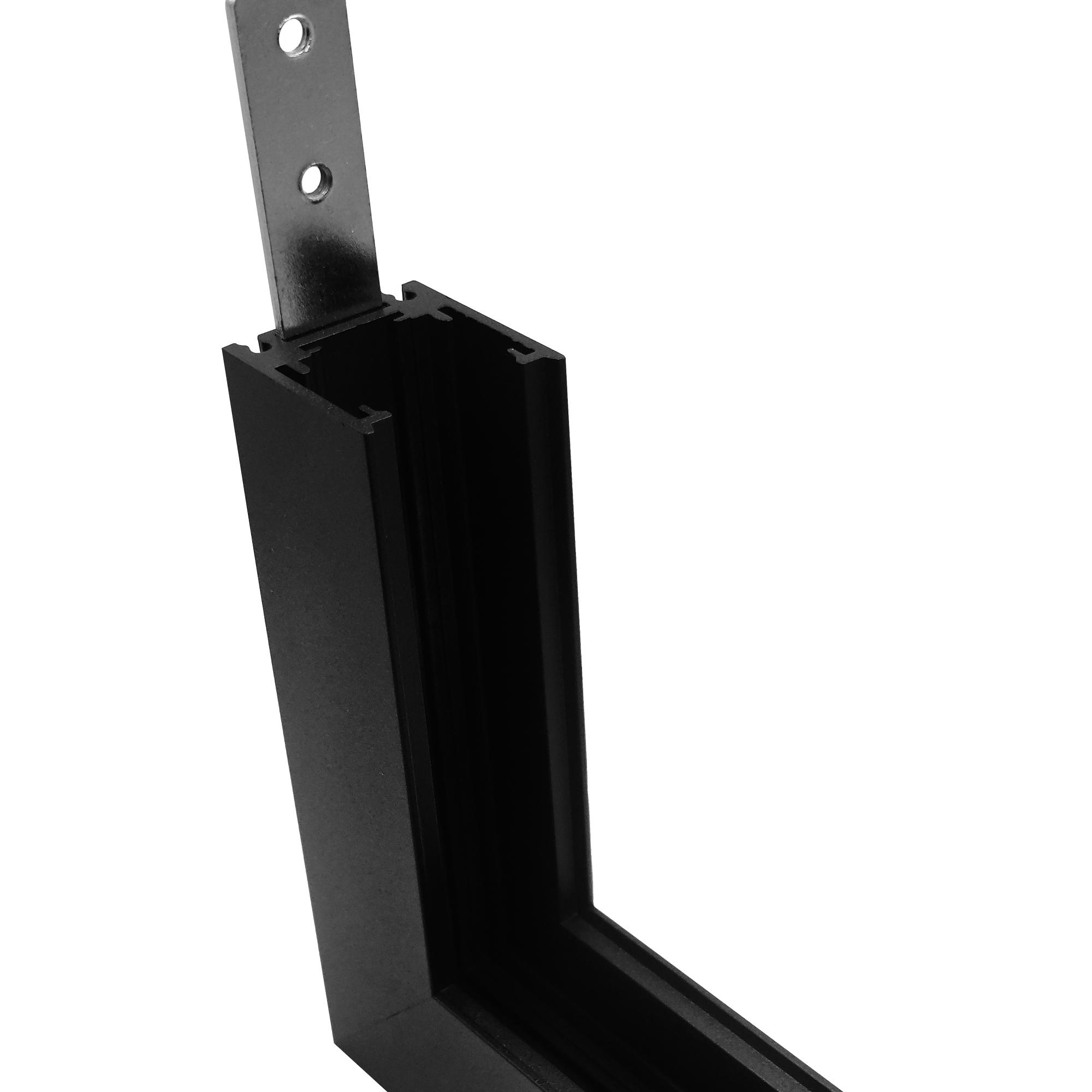 Magneto Shallow Single Connector Surface L-Joint Wall To Wall In, Black For M8300 & M8301
