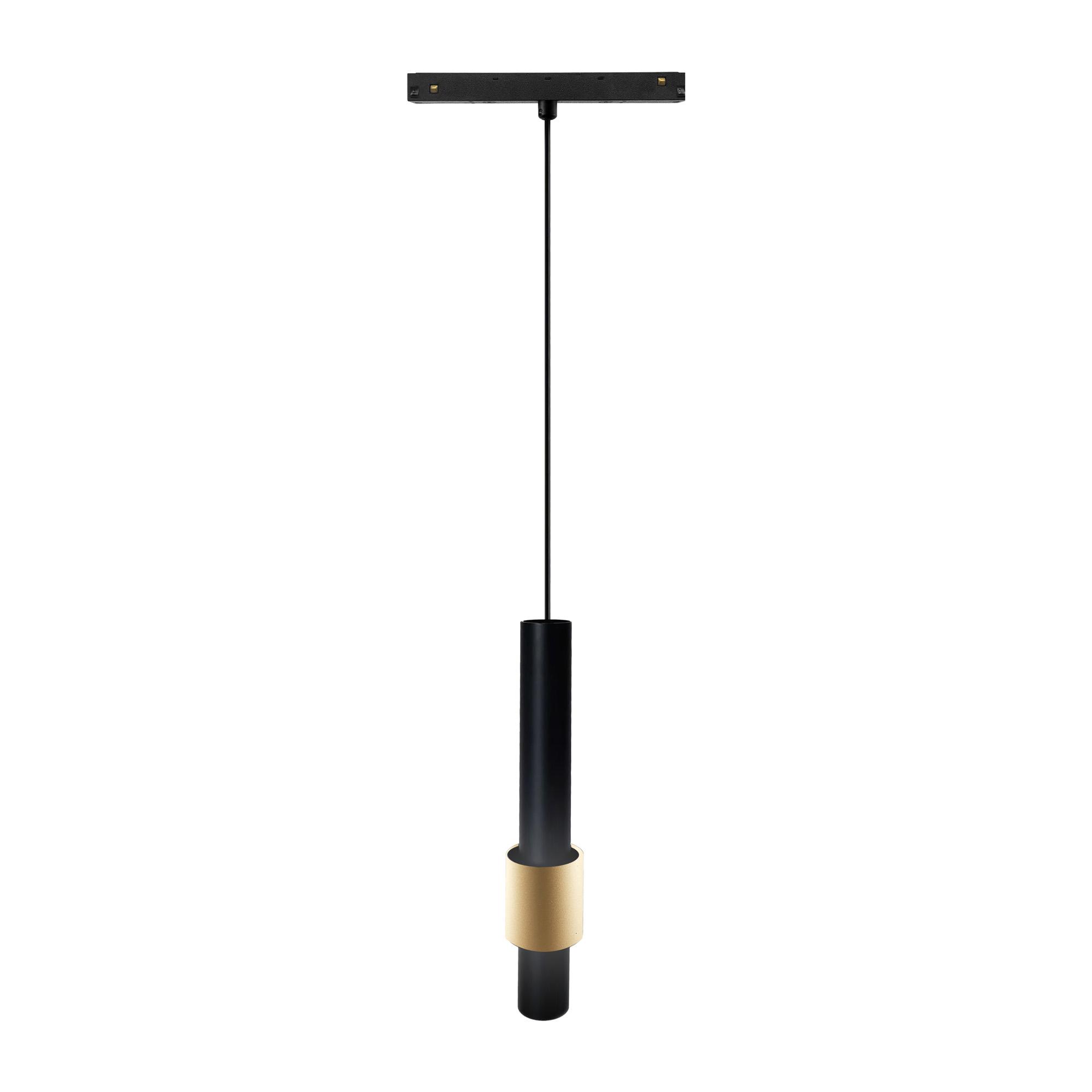 Magneto Track 200mm Tube Pendant Triac Dimmable, 7W LED, 3000K, 560lm, Black/Gold, 3yrs Warranty