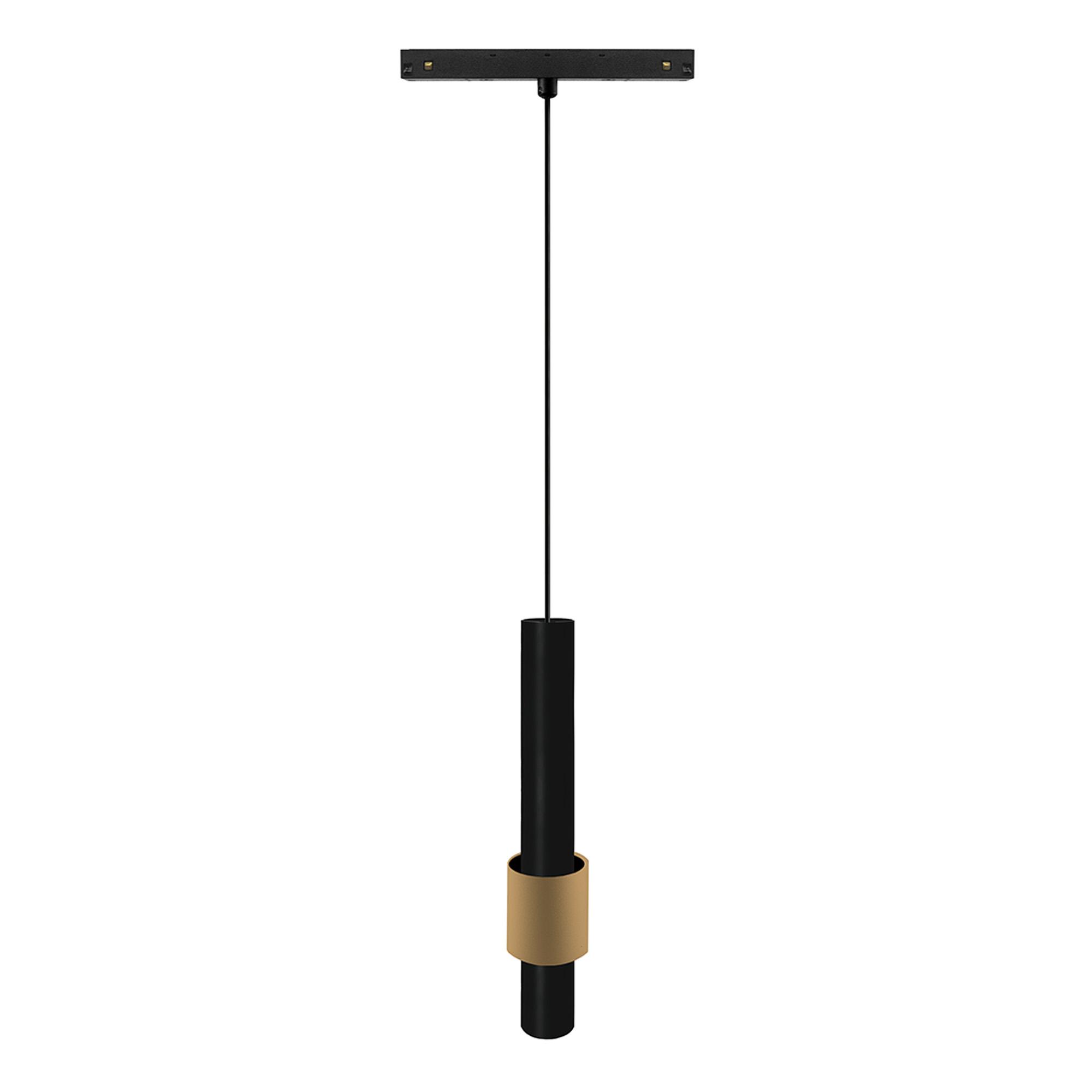 Magneto Track 200mm Tube Pendant, 7W LED, 4000K, 585lm, Black/Gold, 3yrs Warranty