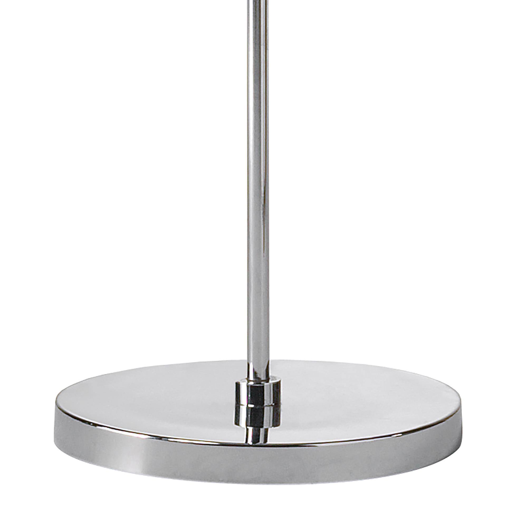 Manhattan Floor Lamp 3 Light L1/SGU10, Polished Chrome/Frosted Glass With Black Patterned Shade, CFL Lamps INCLUDED