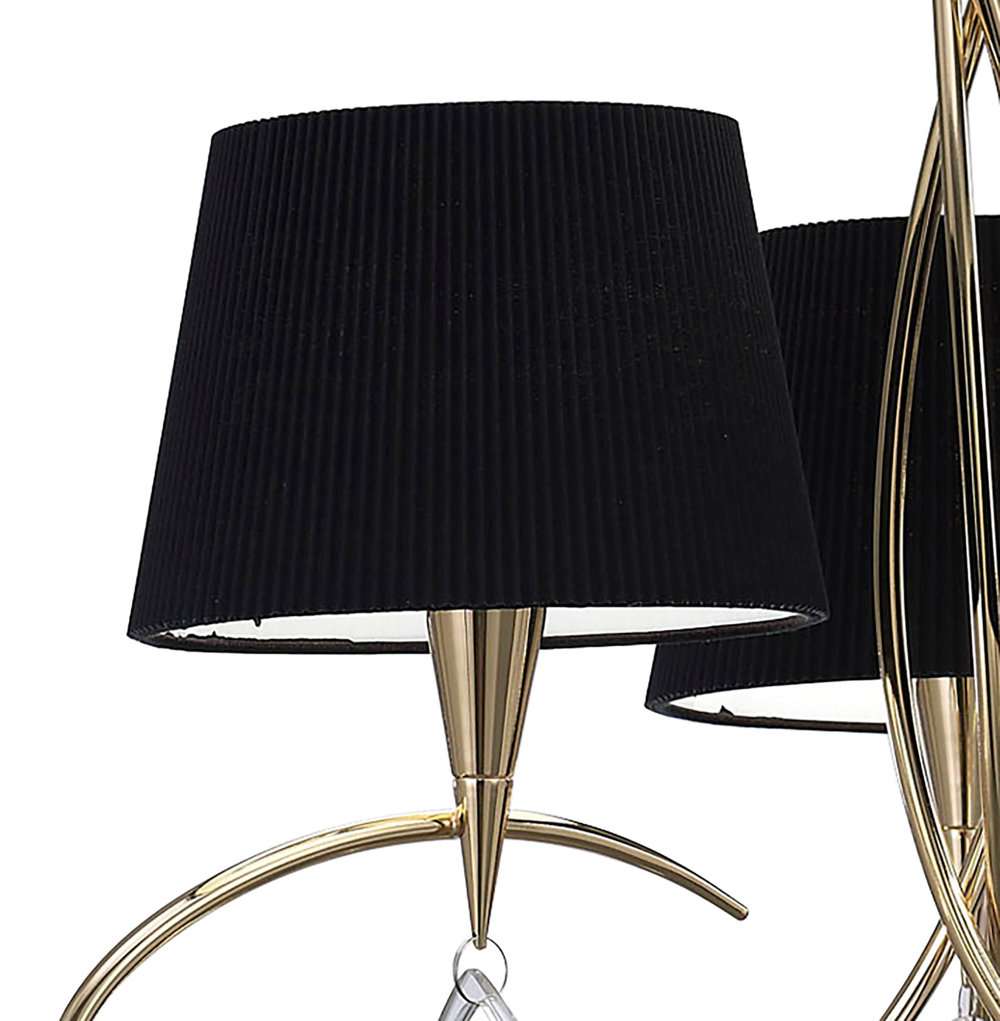 Mara 64cm Pendant 3 Light E14, French Gold With Black Shades