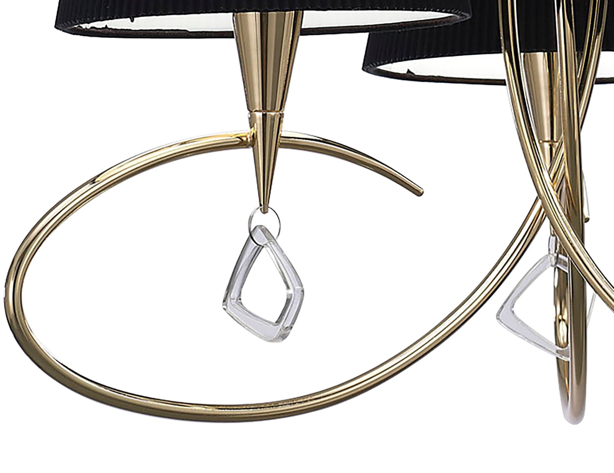 Mara 64cm Pendant 3 Light E14, French Gold With Black Shades