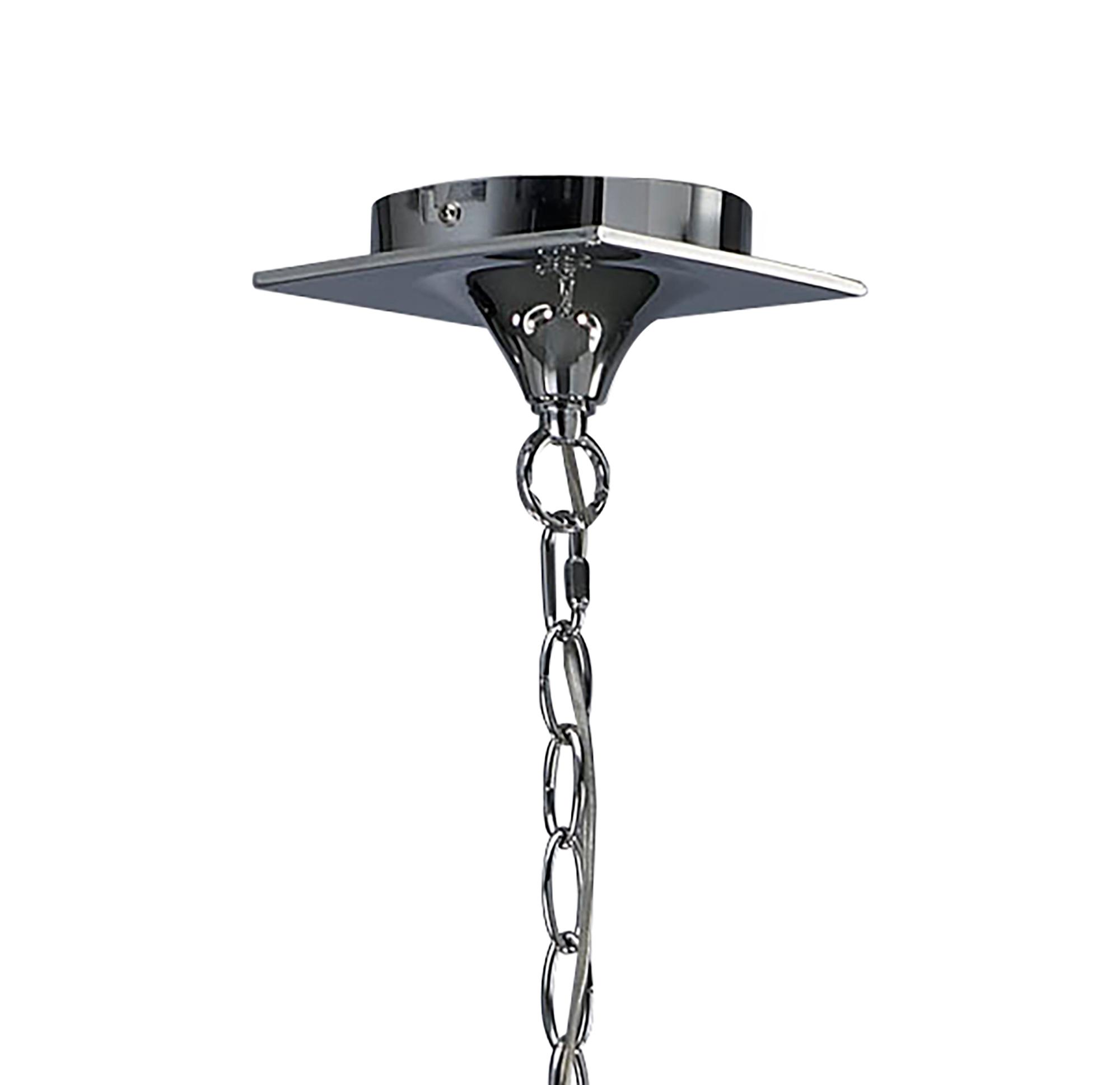 Mara Linear Pendant 2 Arm 4 Light E14, Polished Chrome With Black Shades