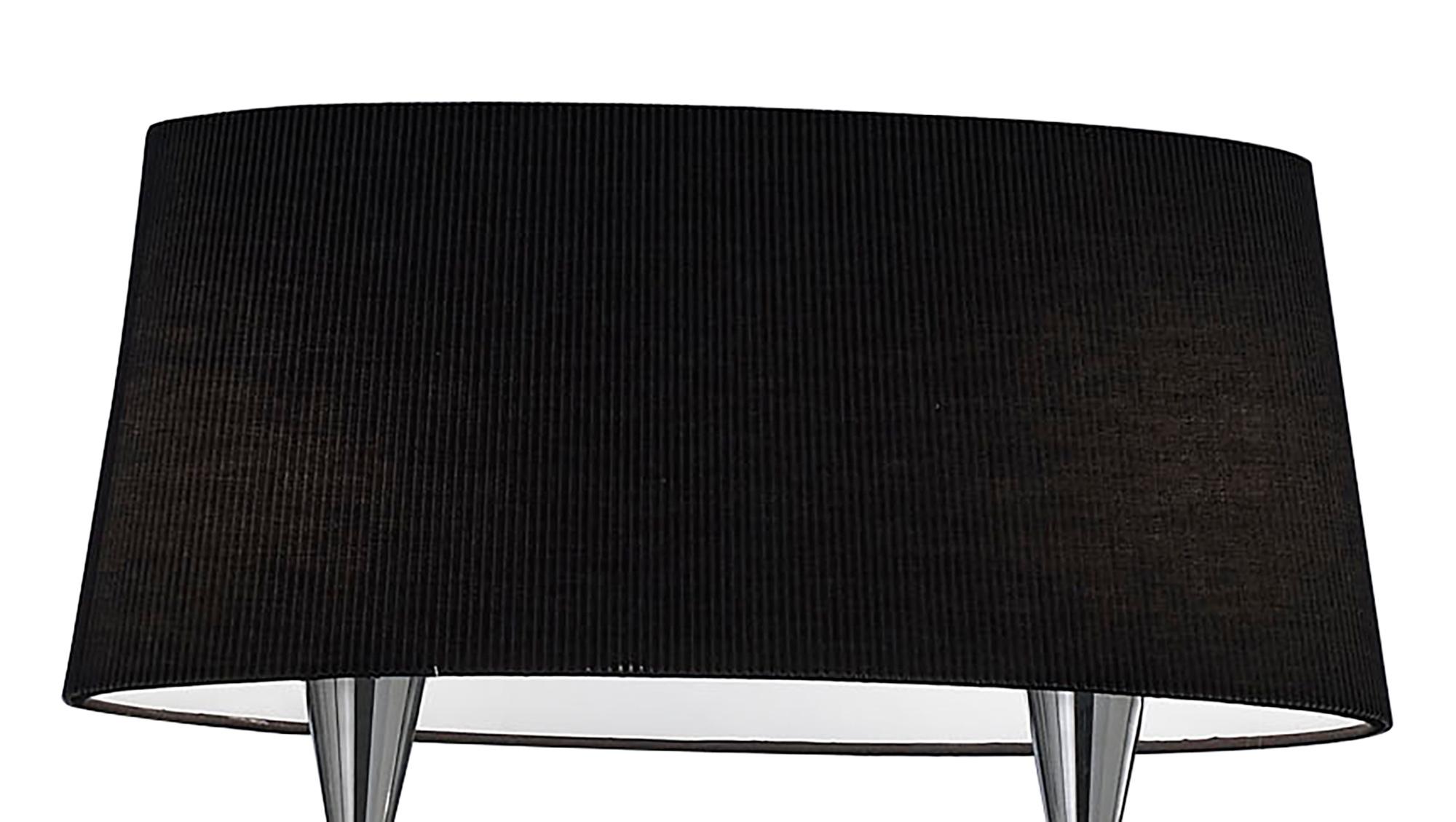 Mara Linear Pendant 2 Arm 4 Light E14, Polished Chrome With Black Shades