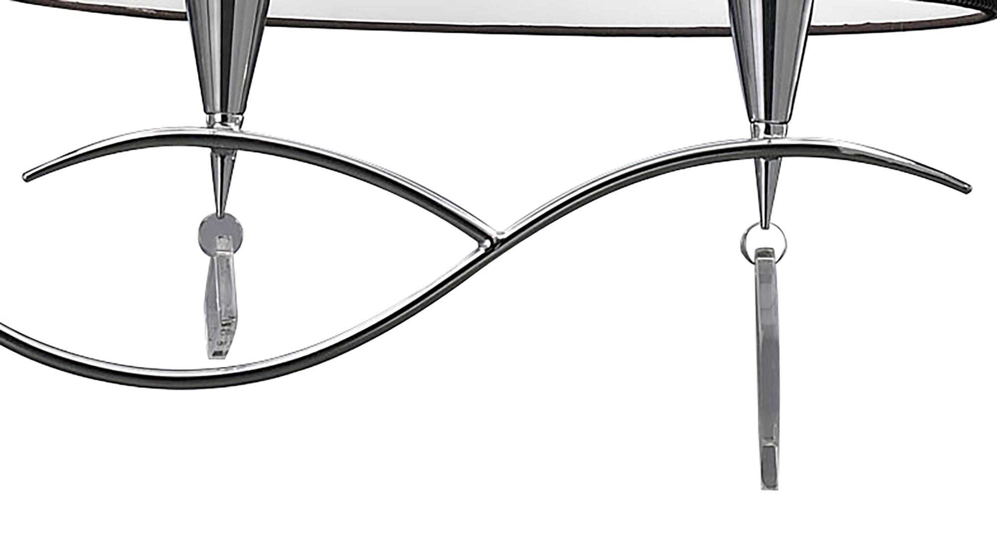 Mara Linear Pendant 2 Arm 4 Light E14, Polished Chrome With Black Shades