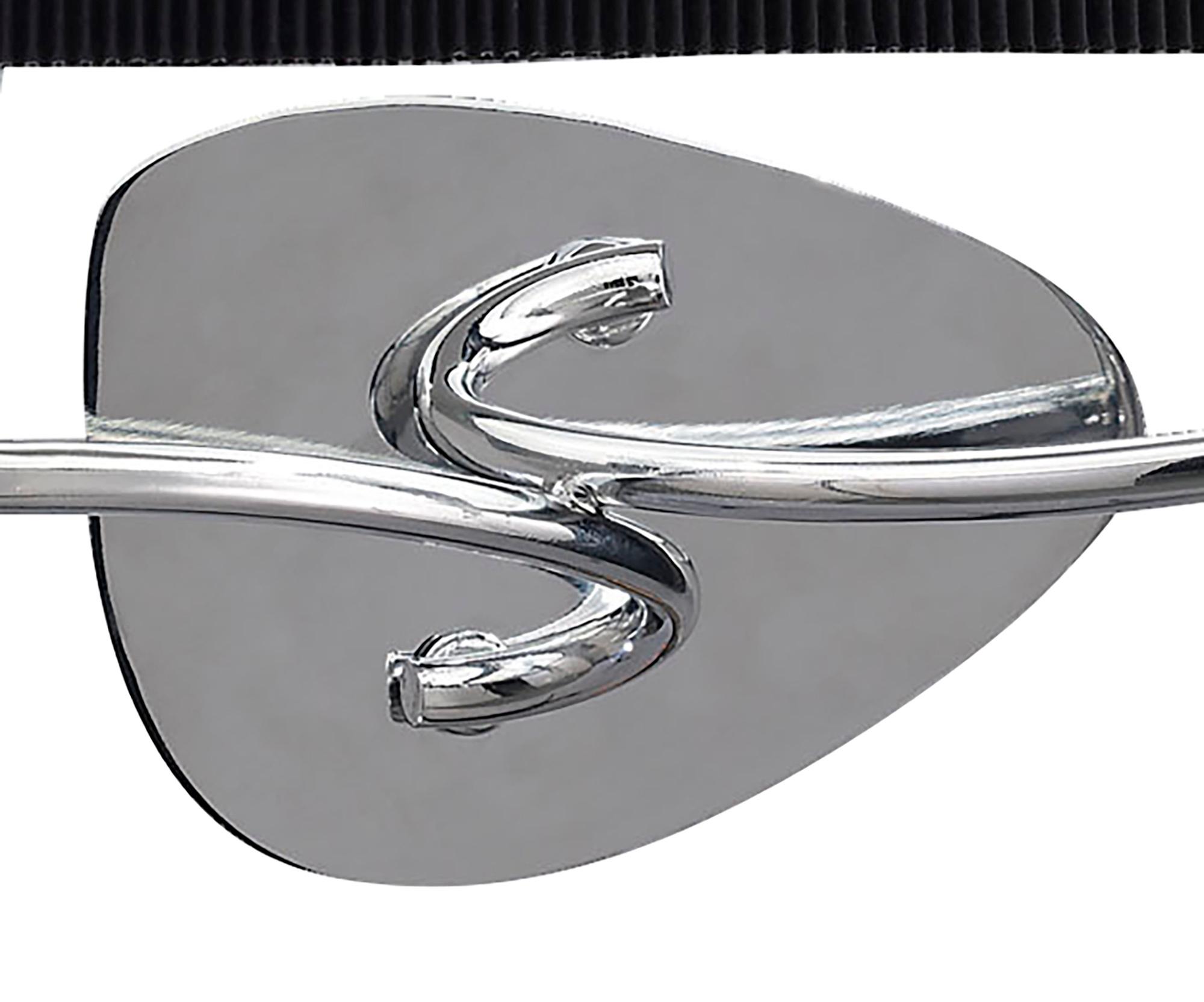 Mara Wall Lamp Switched 2 Light, Polished Chrome With Black Shade