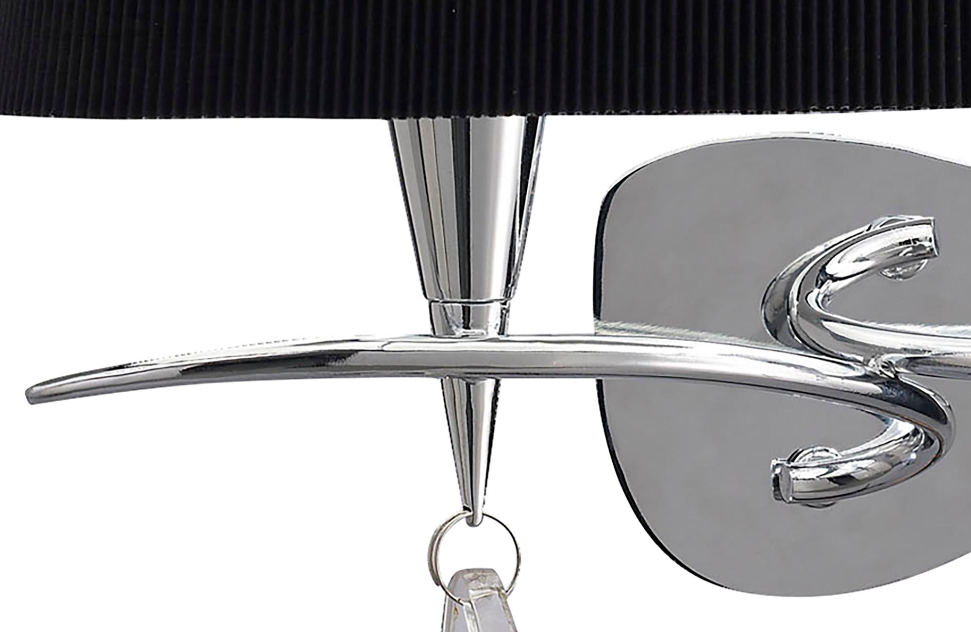 Mara Wall Lamp Switched 2 Light, Polished Chrome With Black Shade