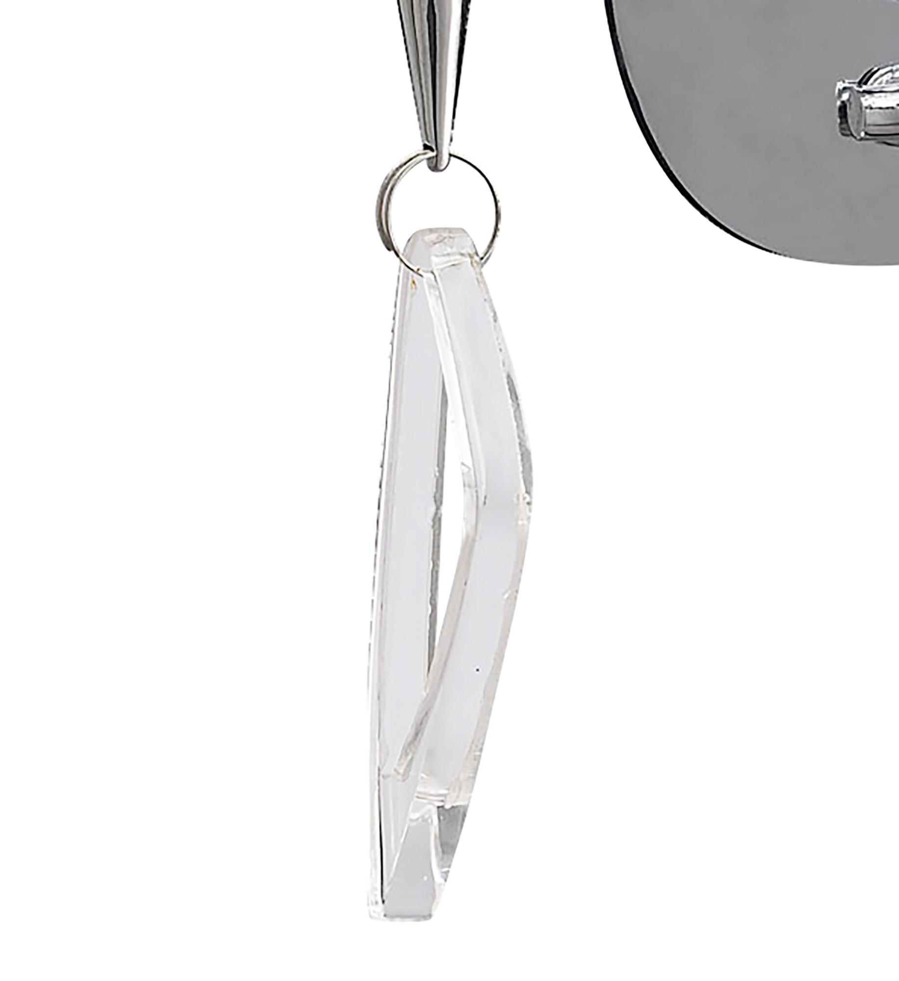 Mara Wall Lamp Switched 2 Light, Polished Chrome With Black Shade