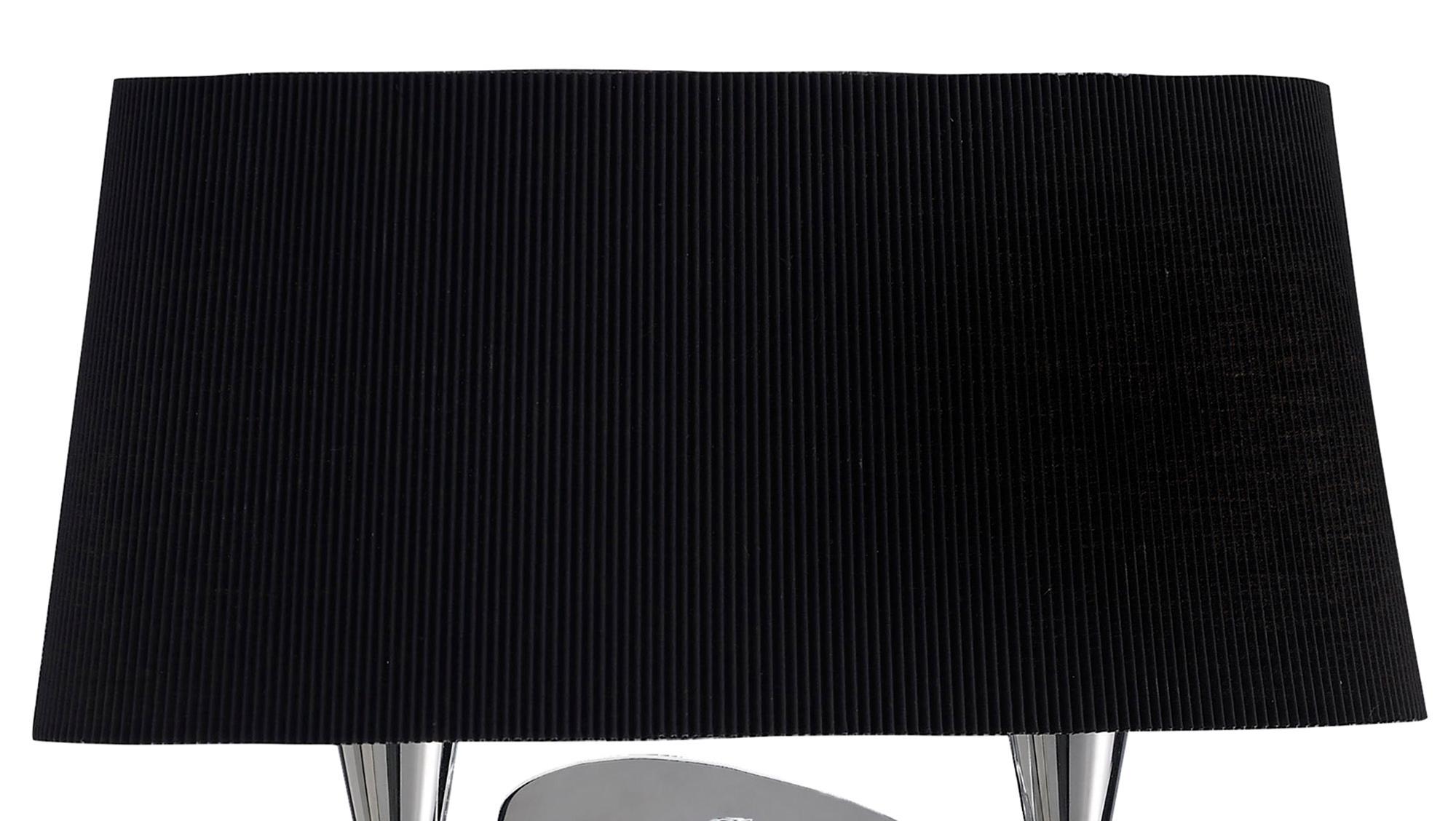 Mara Wall Lamp Switched 2 Light, Polished Chrome With Black Shade