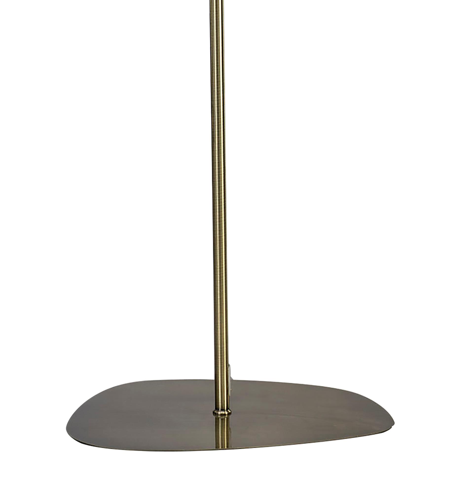 Mara Floor Lamp 4 Light E27, Antique Brass With Ivory White Shade