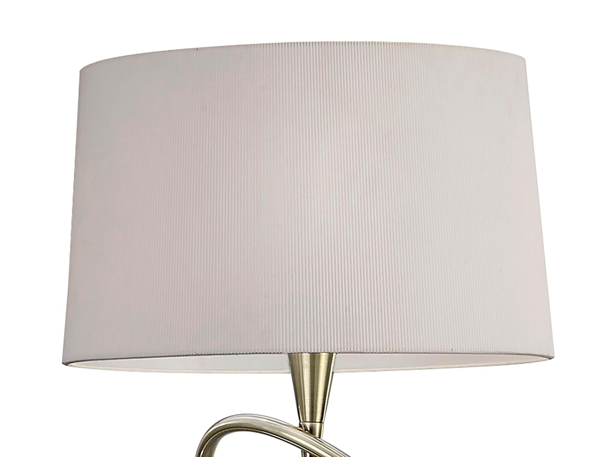 Mara Floor Lamp 4 Light E27, Antique Brass With Ivory White Shade