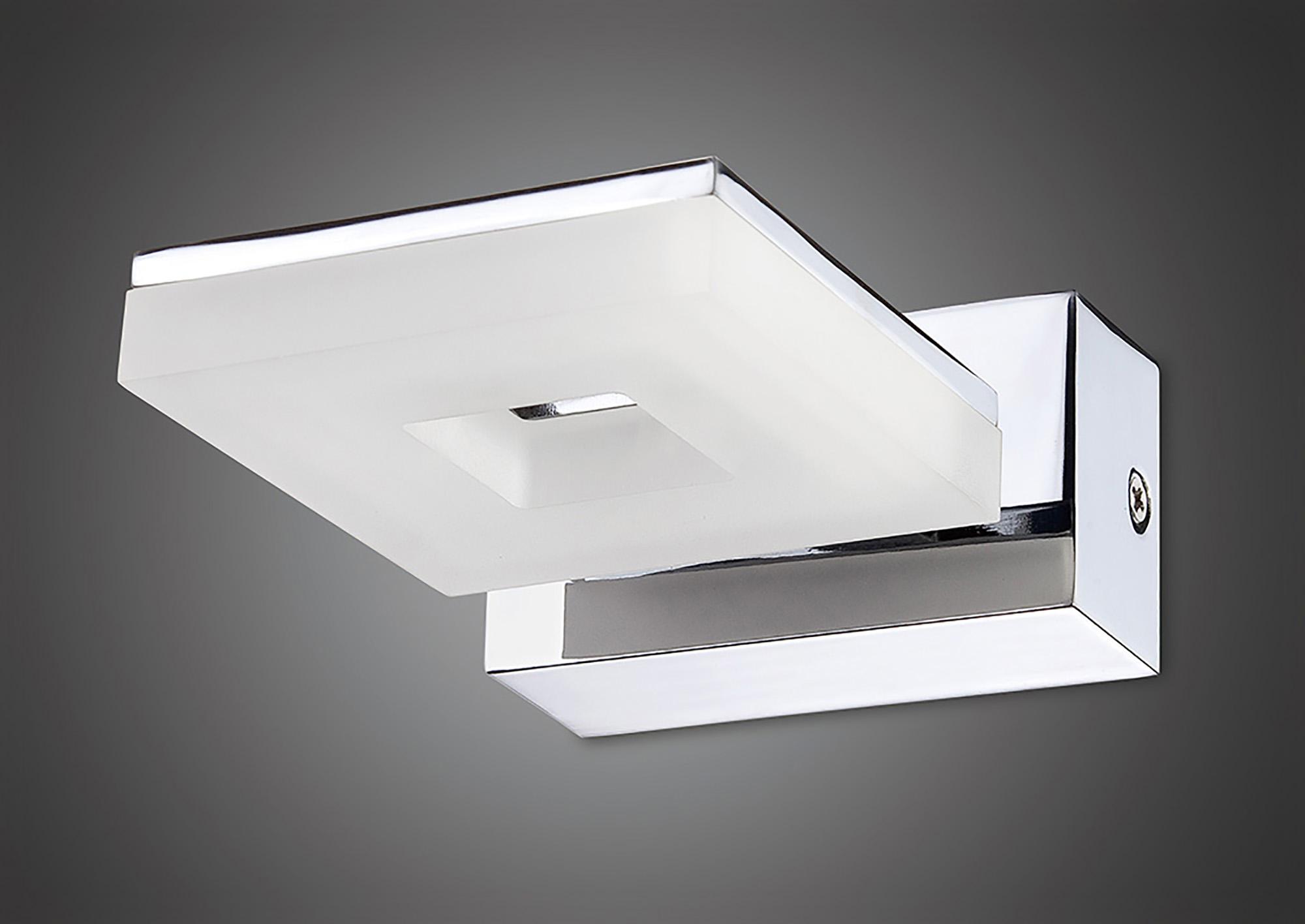 Marc Wall Lamp 1 Light 5W LED 3000K IP44, 450lm, Polished Chrome/Frosted Acrylic, 3yrs Warranty