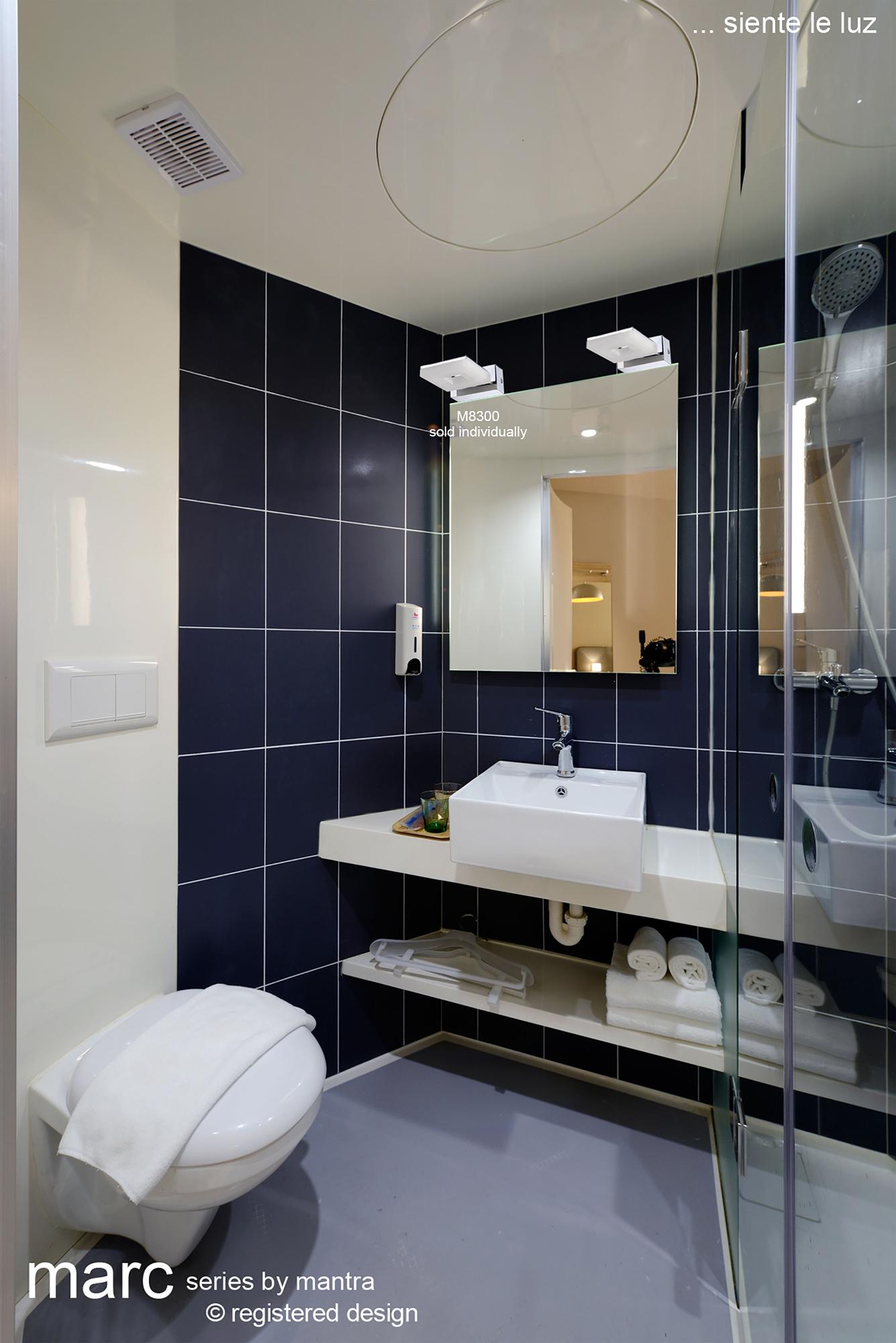 Marc Wall Lamp 1 Light 5W LED 3000K IP44, 450lm, Polished Chrome/Frosted Acrylic, 3yrs Warranty