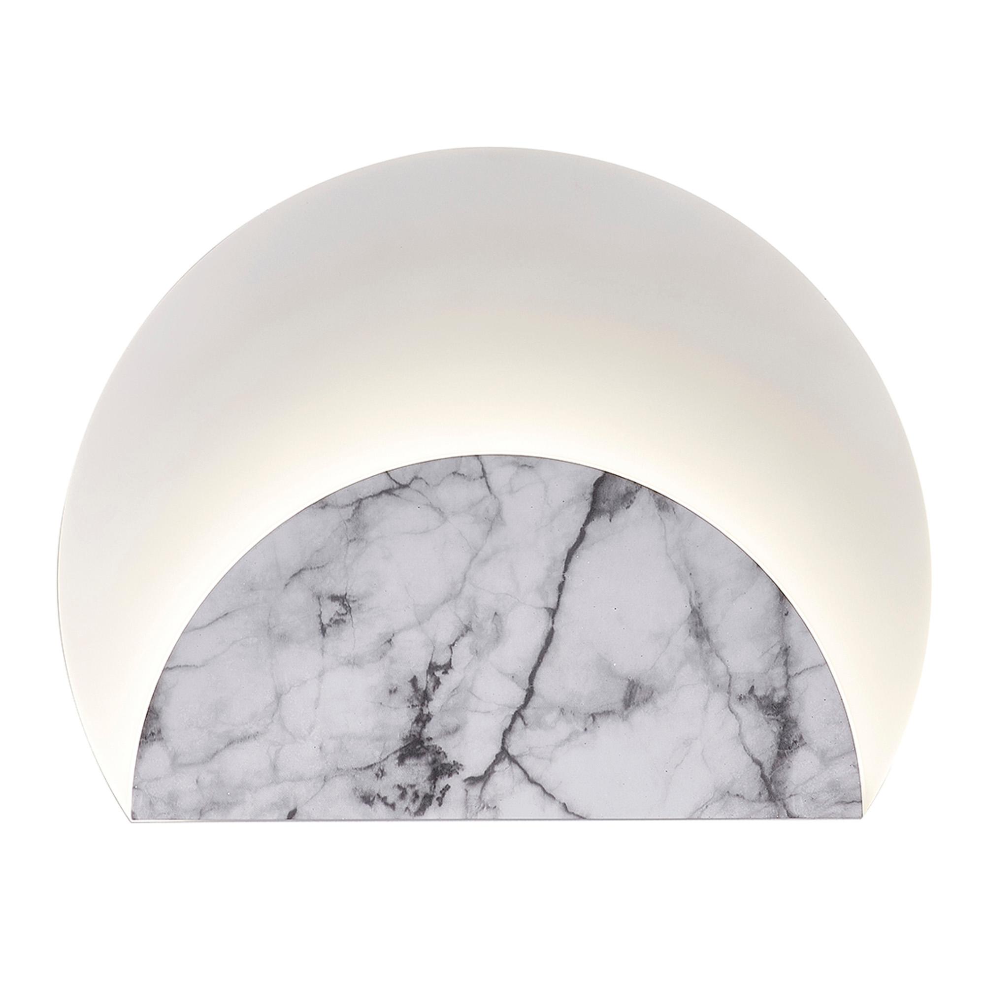 Marmol Wall Lamp Layered, 12W LED, 3000K, 1080lm, White Marble/White, 3yrs Warranty