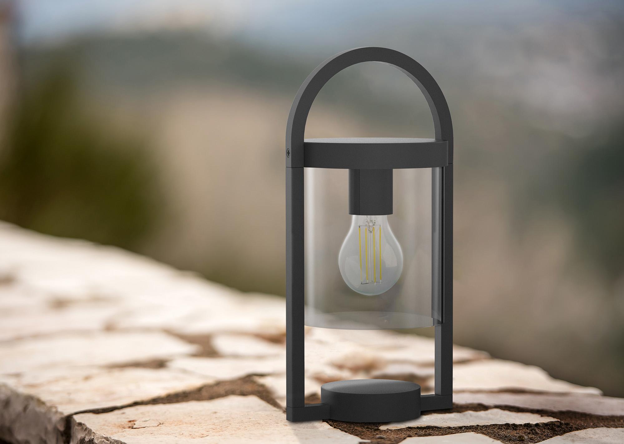 Maya Pedestal Lamp, 1 x E27, IP54, Anthracite, 2yrs Warranty