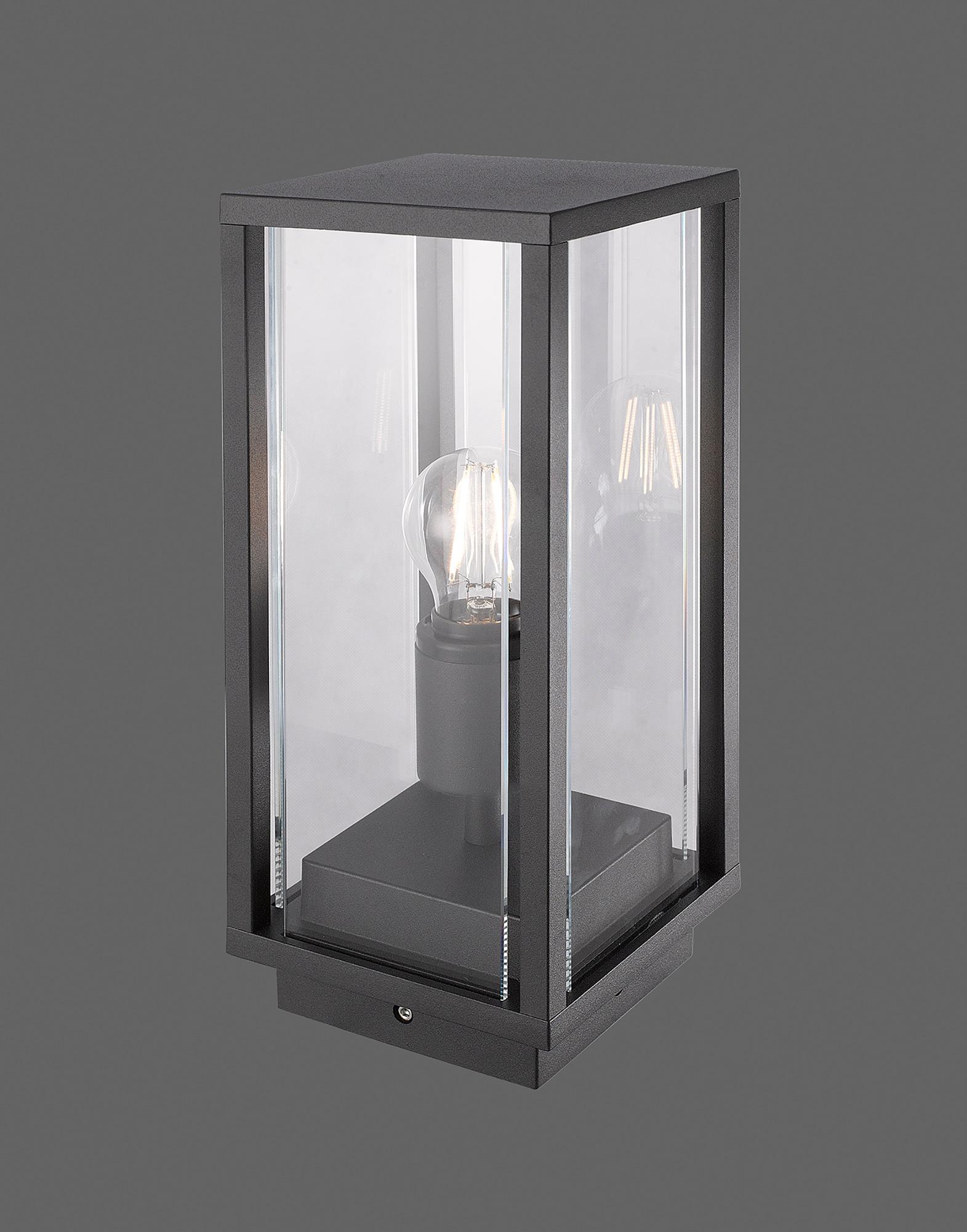 Meribel Pedestal Lamp, 1 x E27, IP54, Graphite, 2yrs Warranty