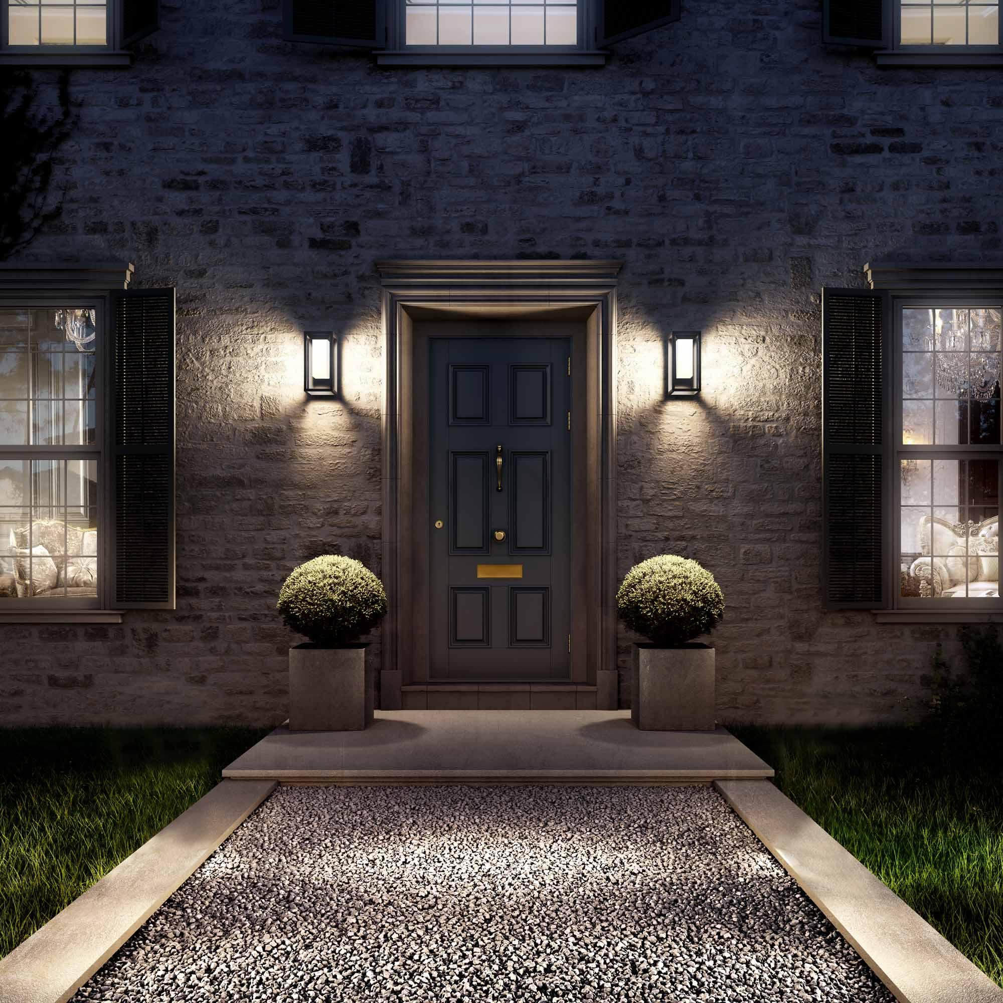 Meribel Solar/Sensor Wall Lamp, 2.2W LED, 3000K, 188lm, IP54, Graphite, 3yrs Warranty