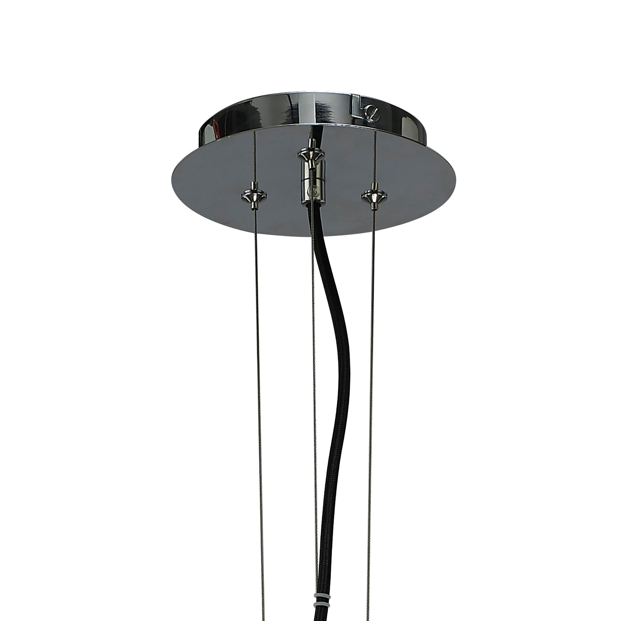 Miss 49cm Pendant 3 Light E27, Gloss Black/Polished Chrome