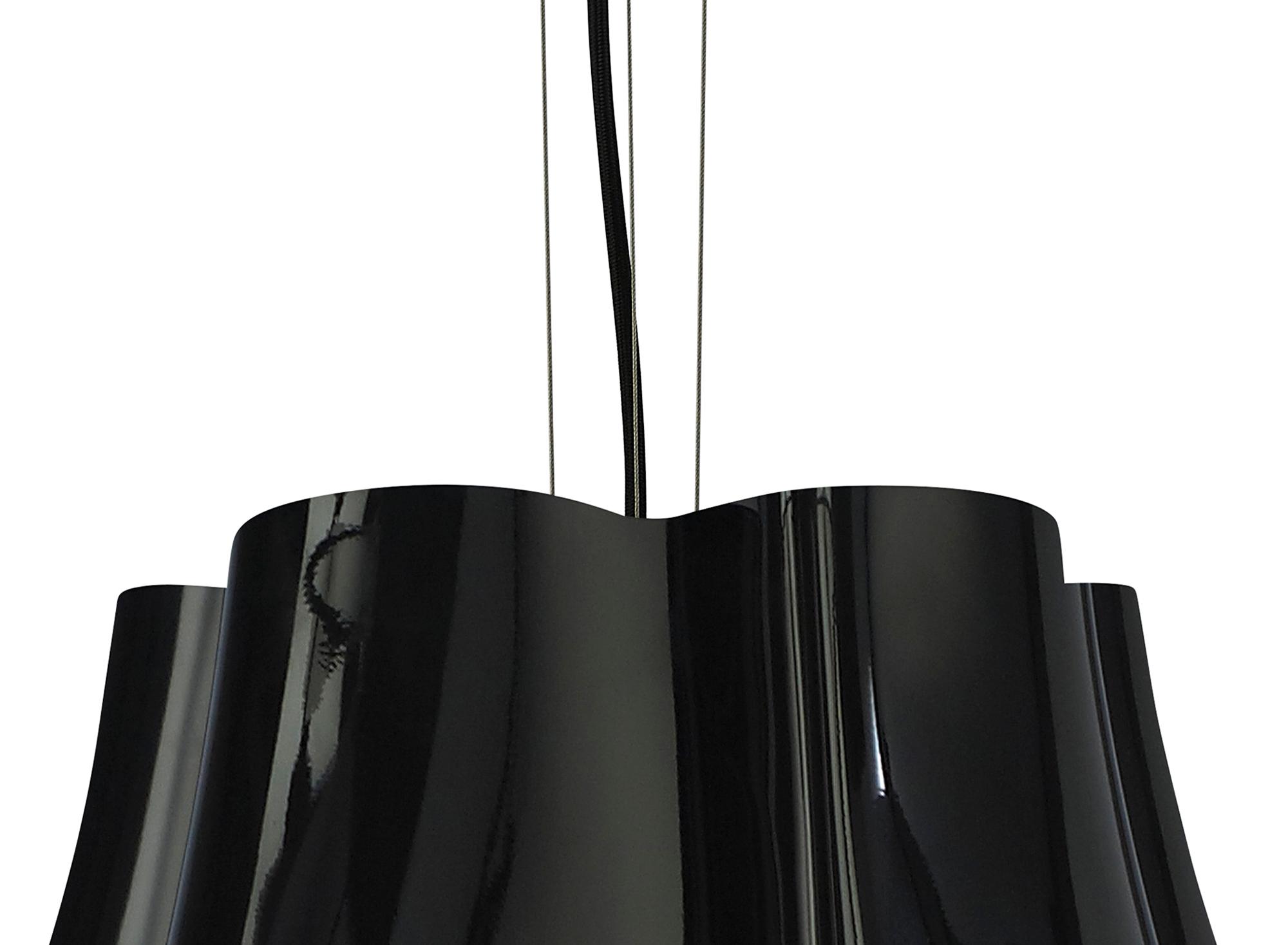 Miss 49cm Pendant 3 Light E27, Gloss Black/Polished Chrome