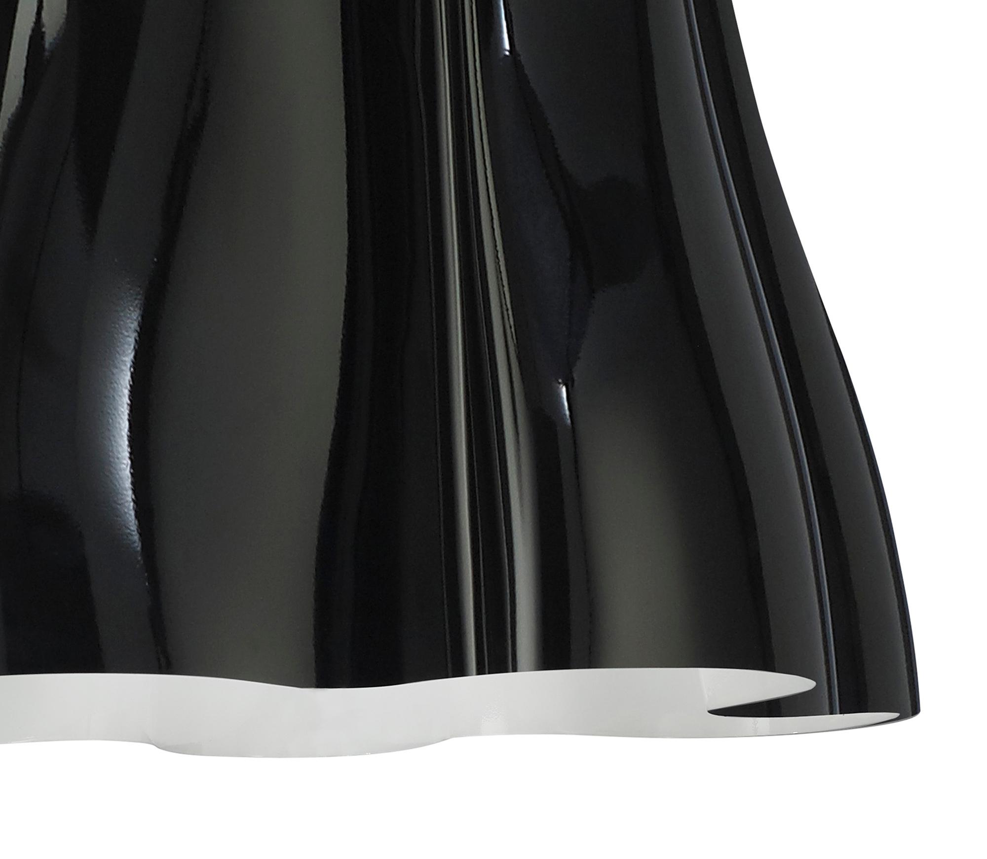 Miss 49cm Pendant 3 Light E27, Gloss Black/Polished Chrome