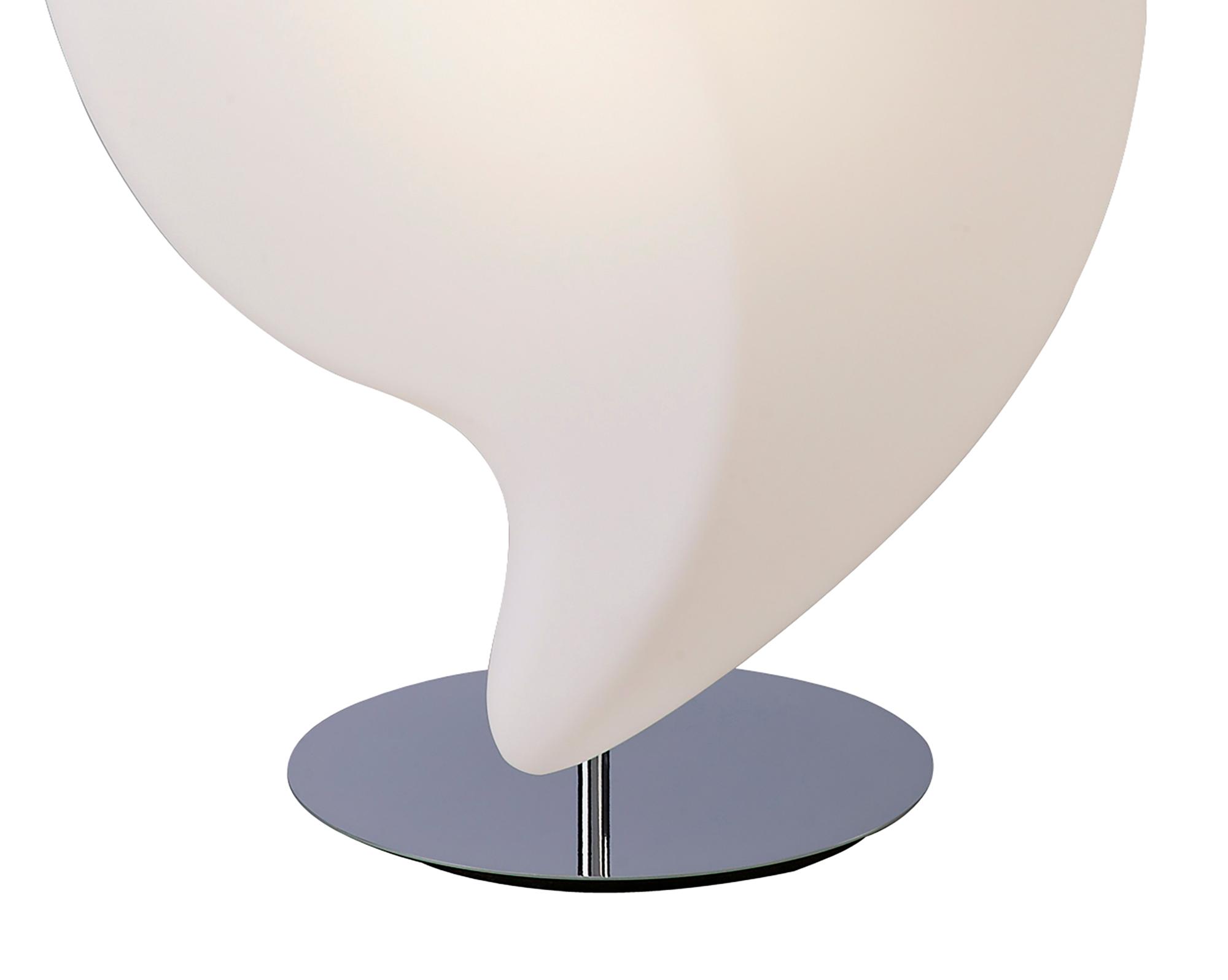 Natura Table Lamp 2 Light E27 Large Indoor, Polished Chrome/Opal White