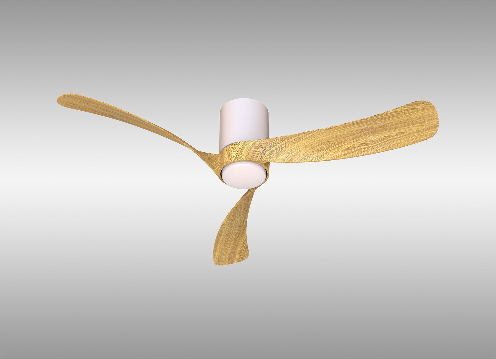 Nemo M 1.2m 24W LED Dimmable Ceiling Light With Built-In 32W DC Fan, 2700-5000K Remote Control, 3200lm, White/Wood, 5yrs Warranty