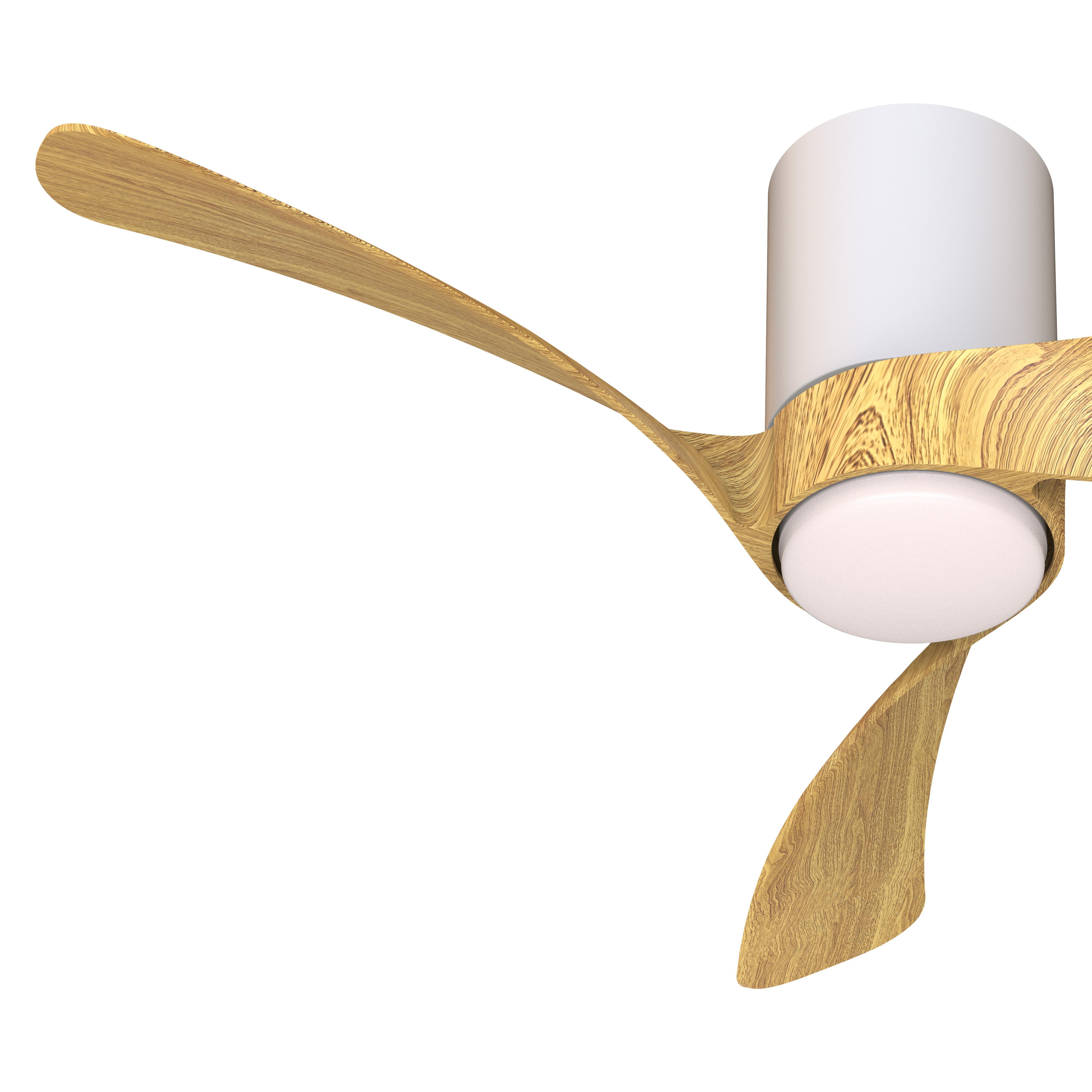 Nemo S 97cm 24W LED Dimmable Ceiling Light With Built-In 30W DC Fan, 2700-5000K Remote Control, 3200lm, White/Wood, 5yrs Warranty