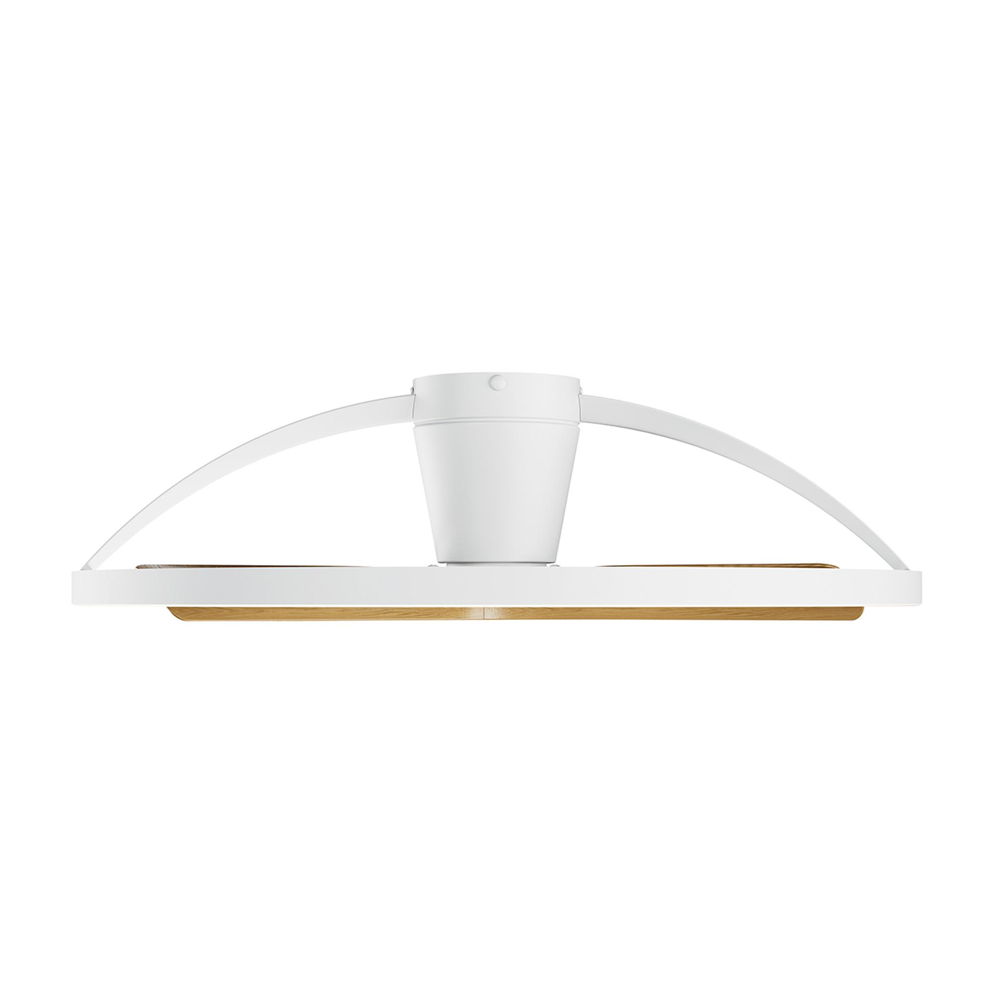 Nepal II 75cm 32W LED Dimmable Light With Built-In 32W DC Reversible Fan, White/Wood Finish c/w Remote Control, 4000lm, 5yrs Warranty