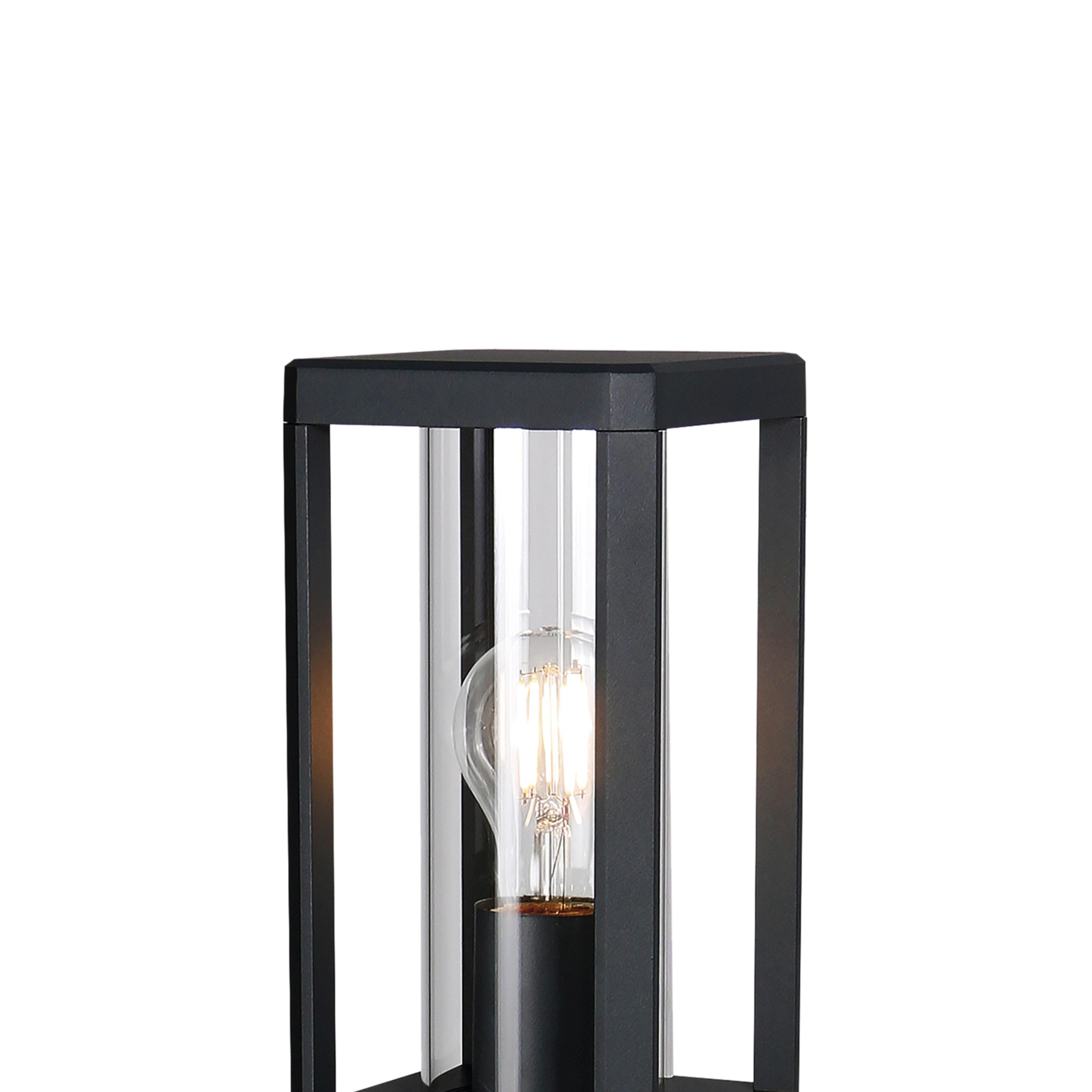 Nevada Pedestal Lamp, 1 x E27, IP65, Matt Black, 2yrs Warranty