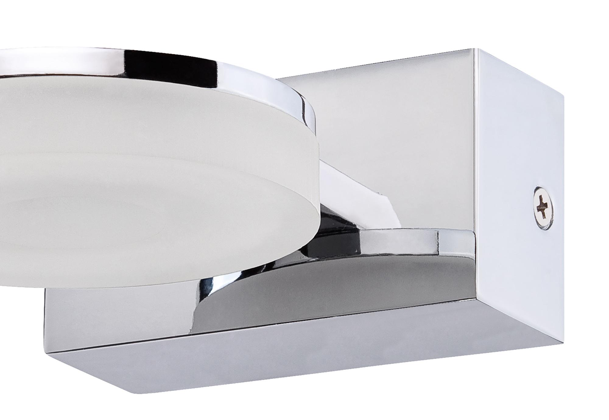 Nimbus Wall Lamp 1 Light 5W LED 3000K, 450lm, Polished Chrome/Frosted Acrylic, 3yrs Warranty