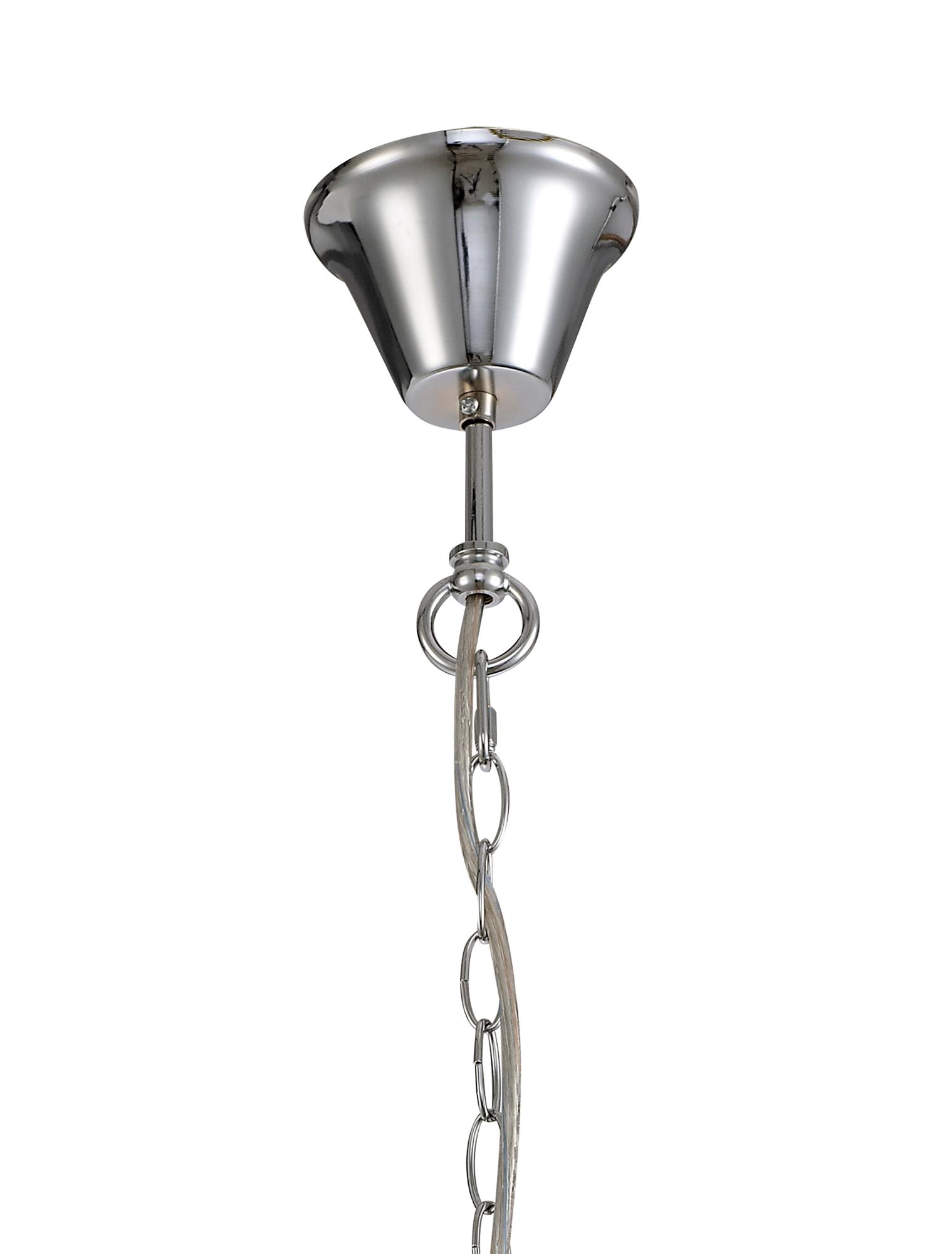 Nolan Single 36cm Pendant 3 Light E14 Brown Oxide/Polished Chrome/Clear Glass