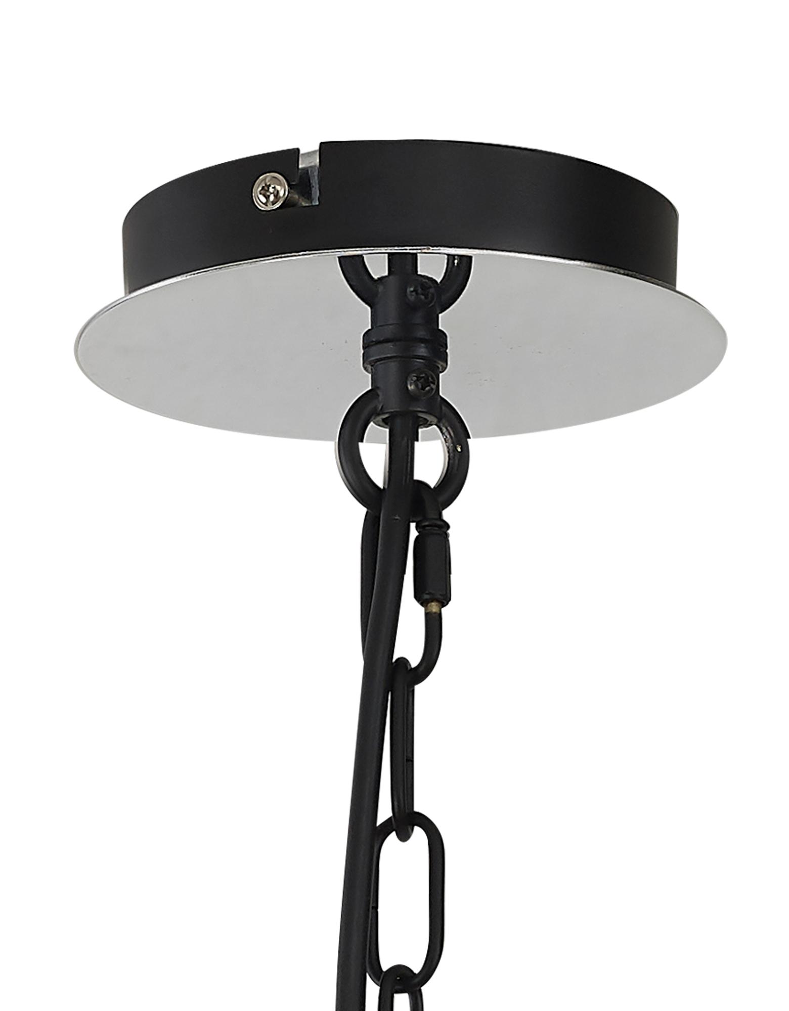 Nolan Single 36cm Pendant 3 Light E14 Black With Polished Chrome Detail And Clear Glass