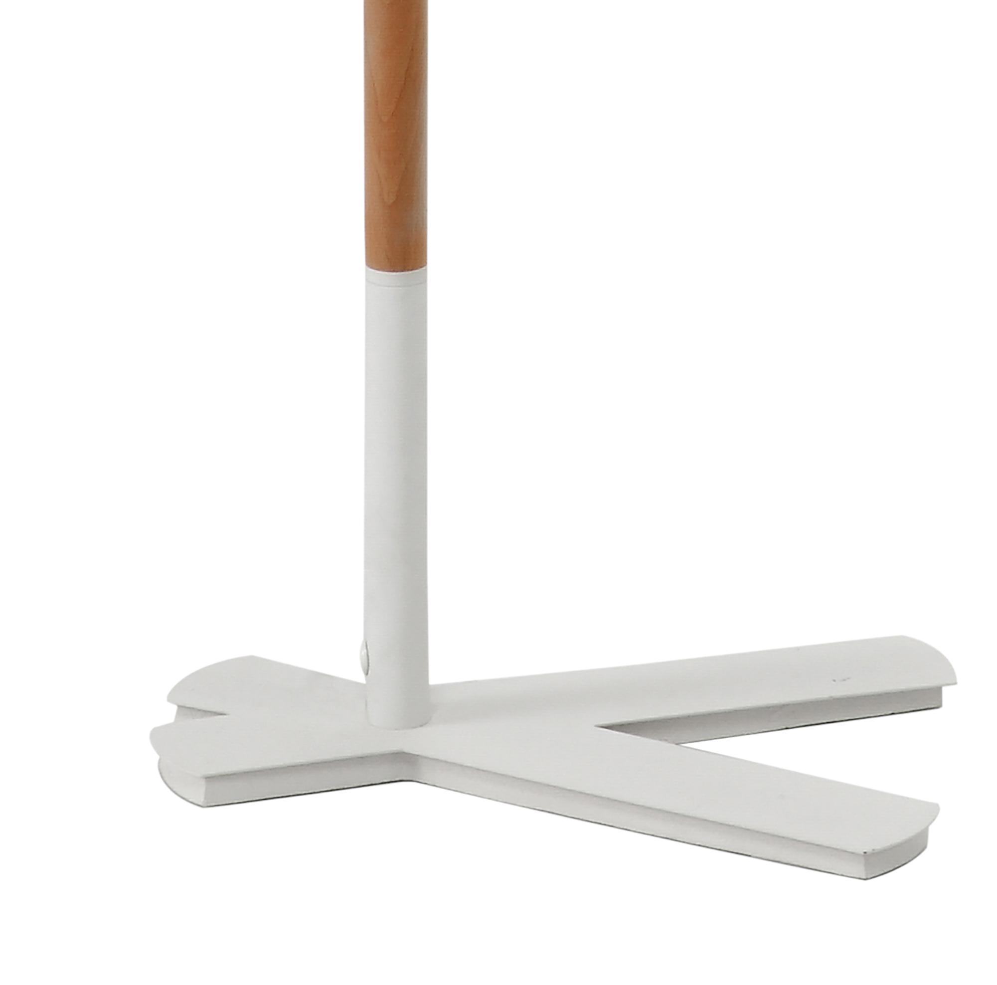Nordica Floor Lamp With White Shade 1 Light E27, Matt White/Beech With Ivory White Shade