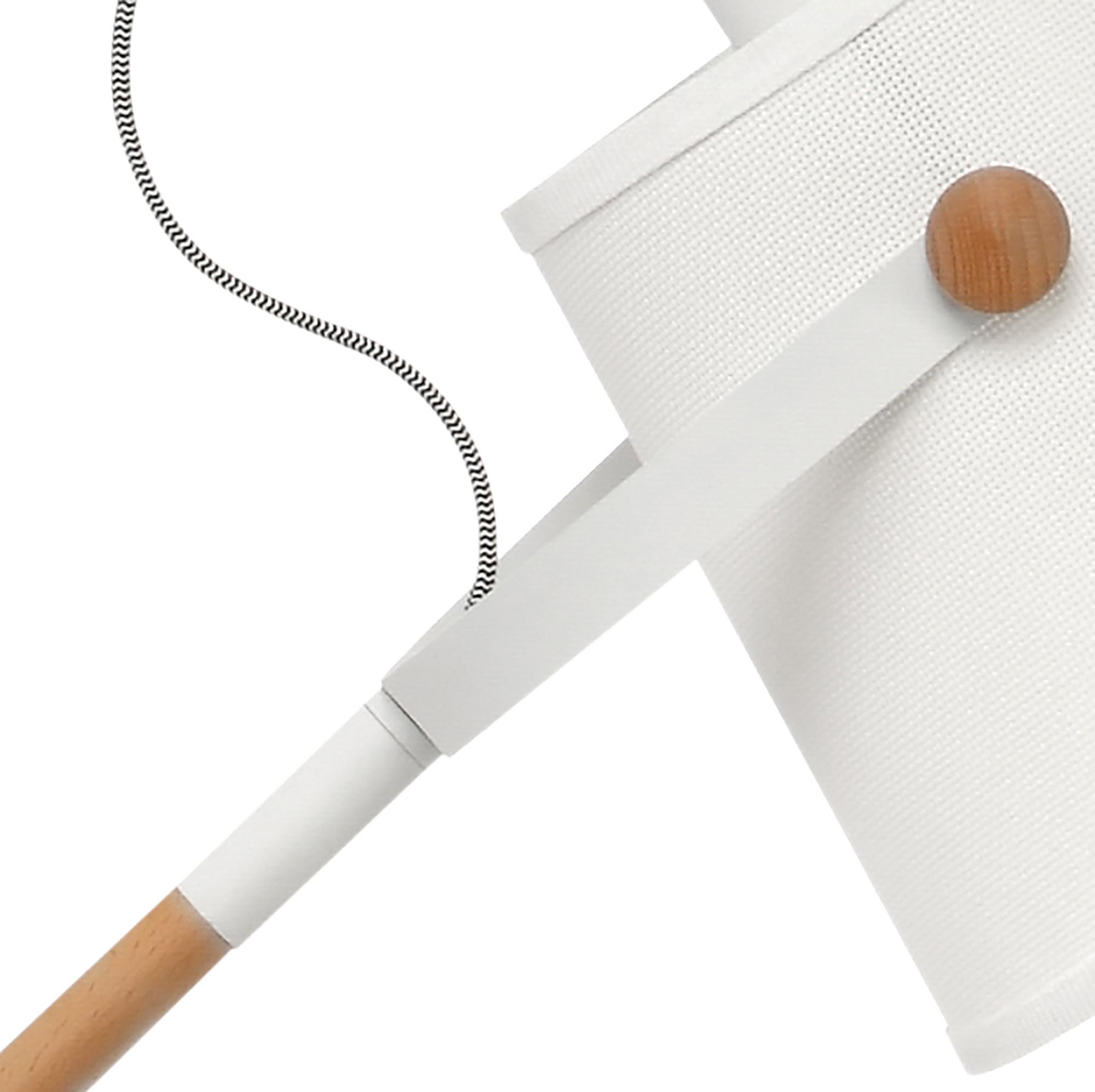 Nordica Floor Lamp With White Shade 1 Light E27, Matt White/Beech With Ivory White Shade