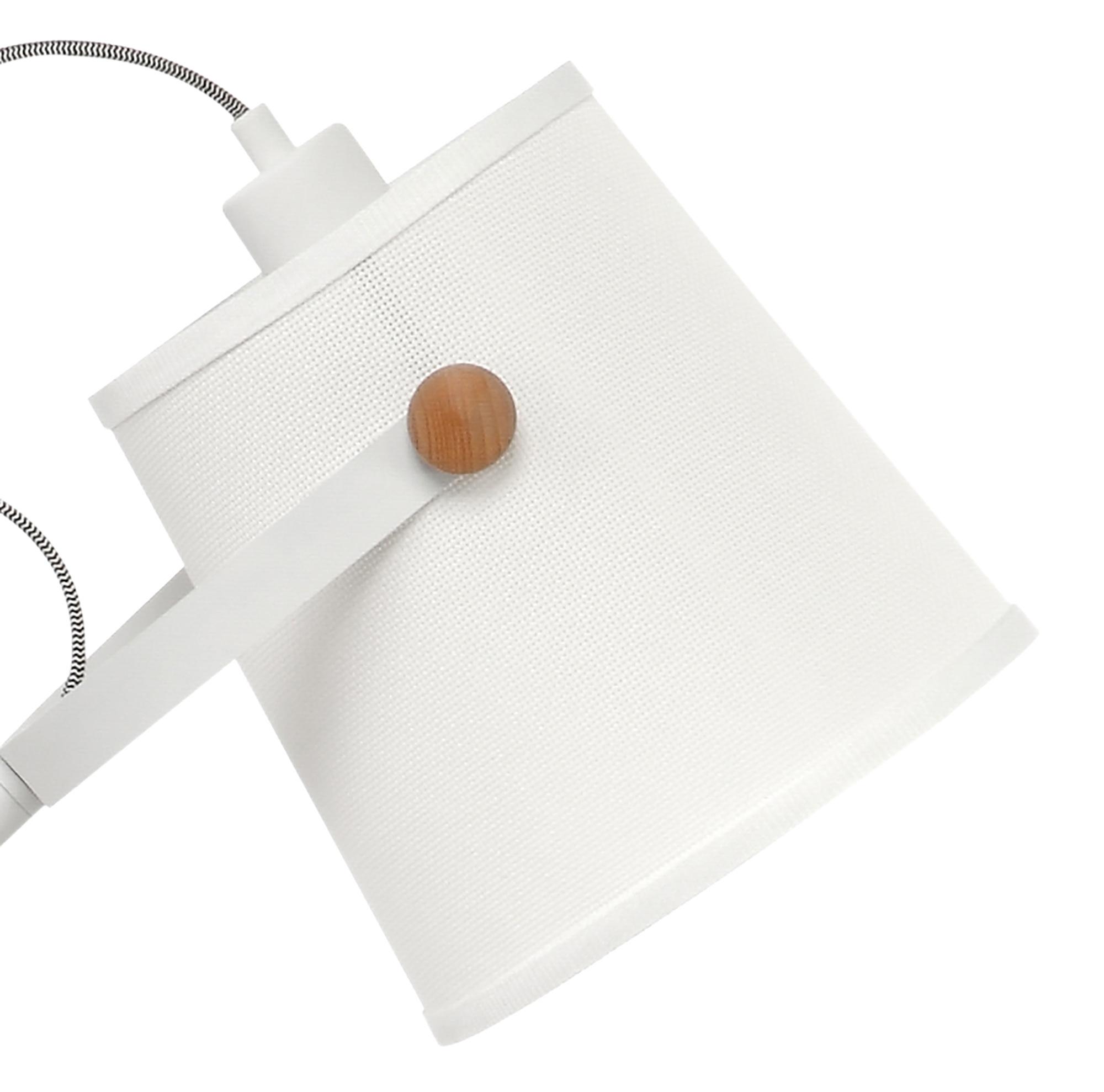 Nordica Floor Lamp With White Shade 1 Light E27, Matt White/Beech With Ivory White Shade