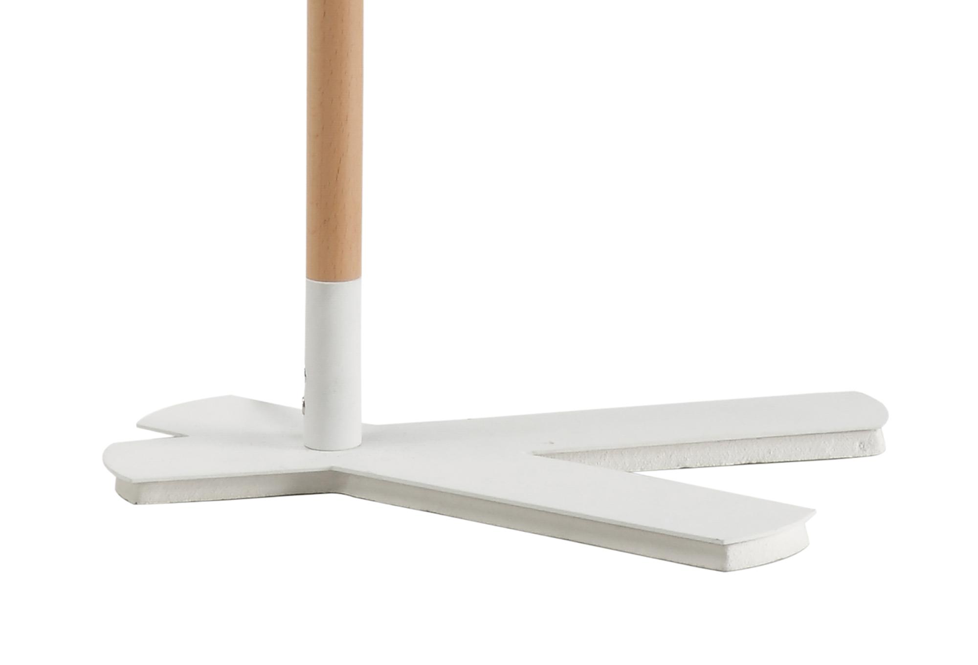 Nordica Table Lamp With White Shade 1 Light E27, Matt White/Beech With Ivory White Shade