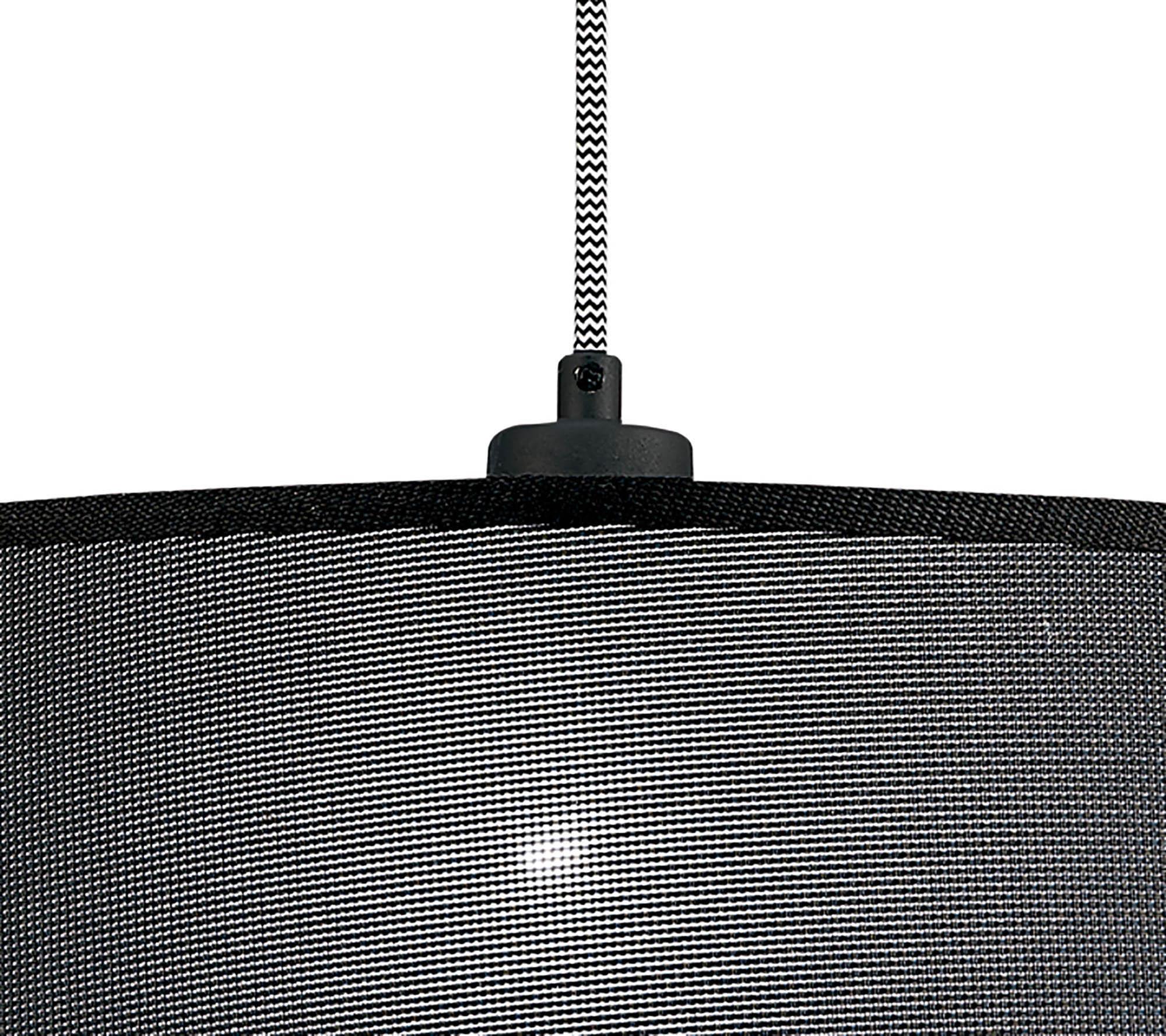 Nordica Multi Position Pendant With Black Shade 1 Light E27, Matt Black/Beech With Black Shade