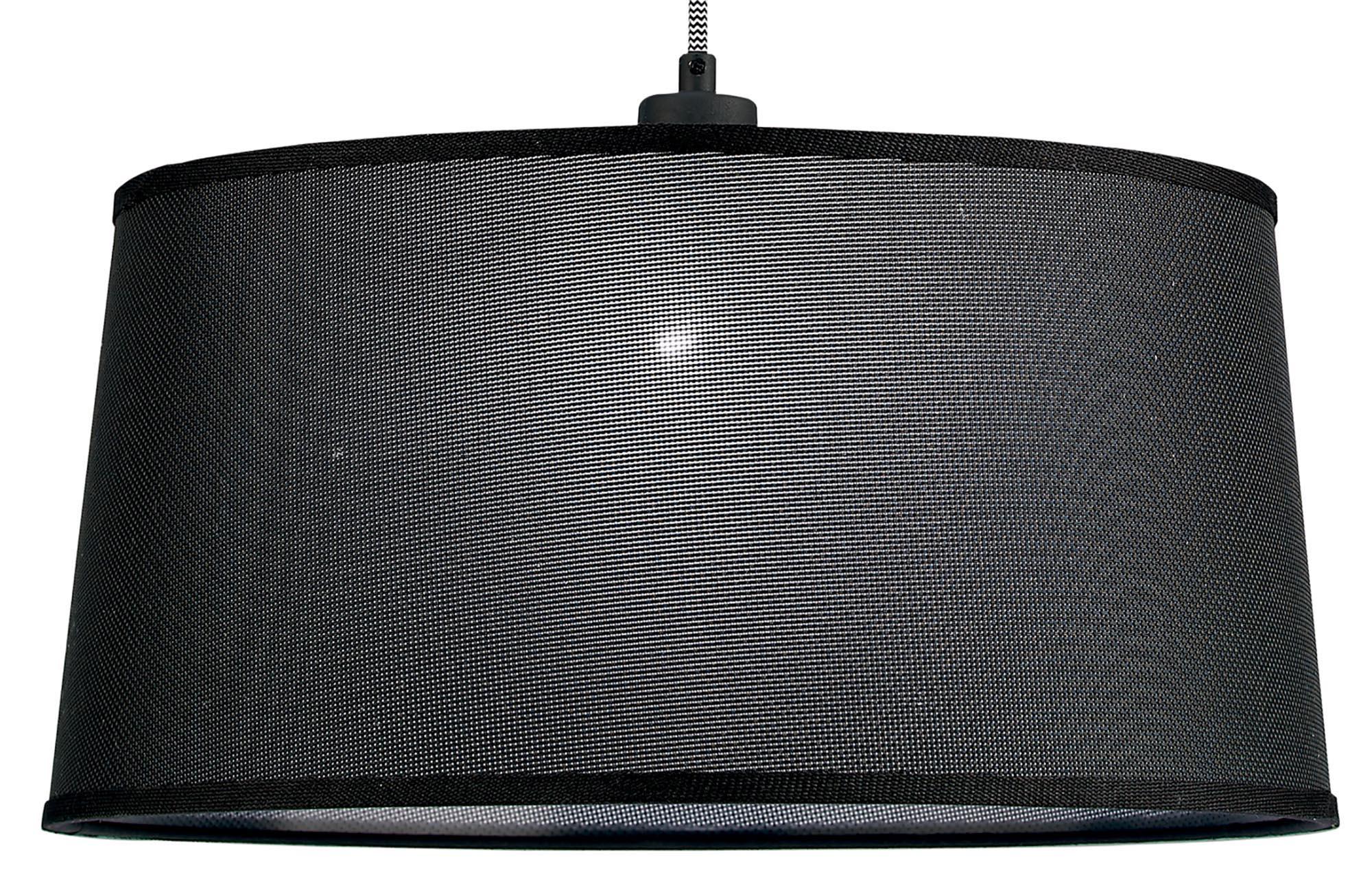 Nordica Multi Position Pendant With Black Shade 1 Light E27, Matt Black/Beech With Black Shade