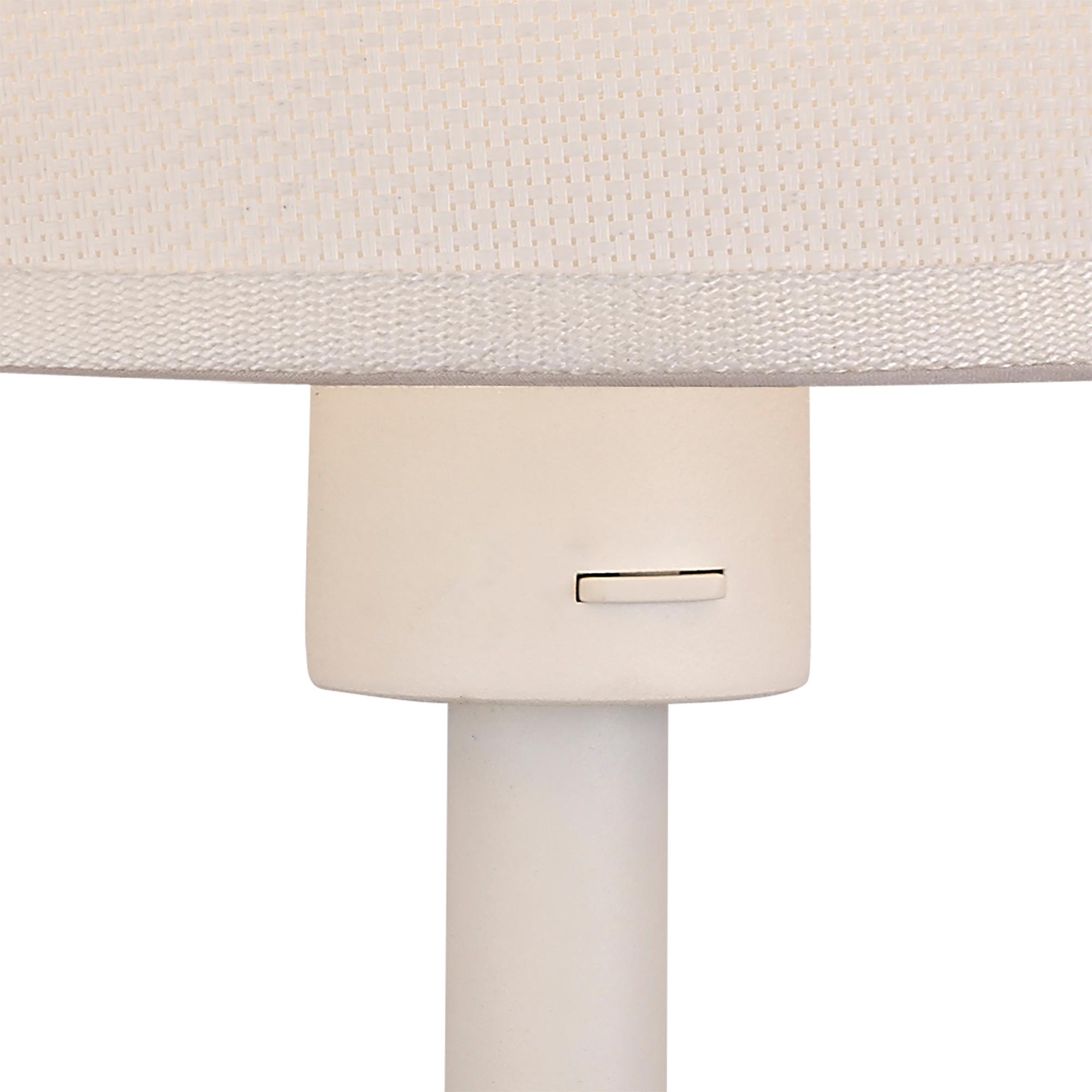 Nordica II Table Lamp With USB Socket, 1x23W E27, White/Beech With White Shade