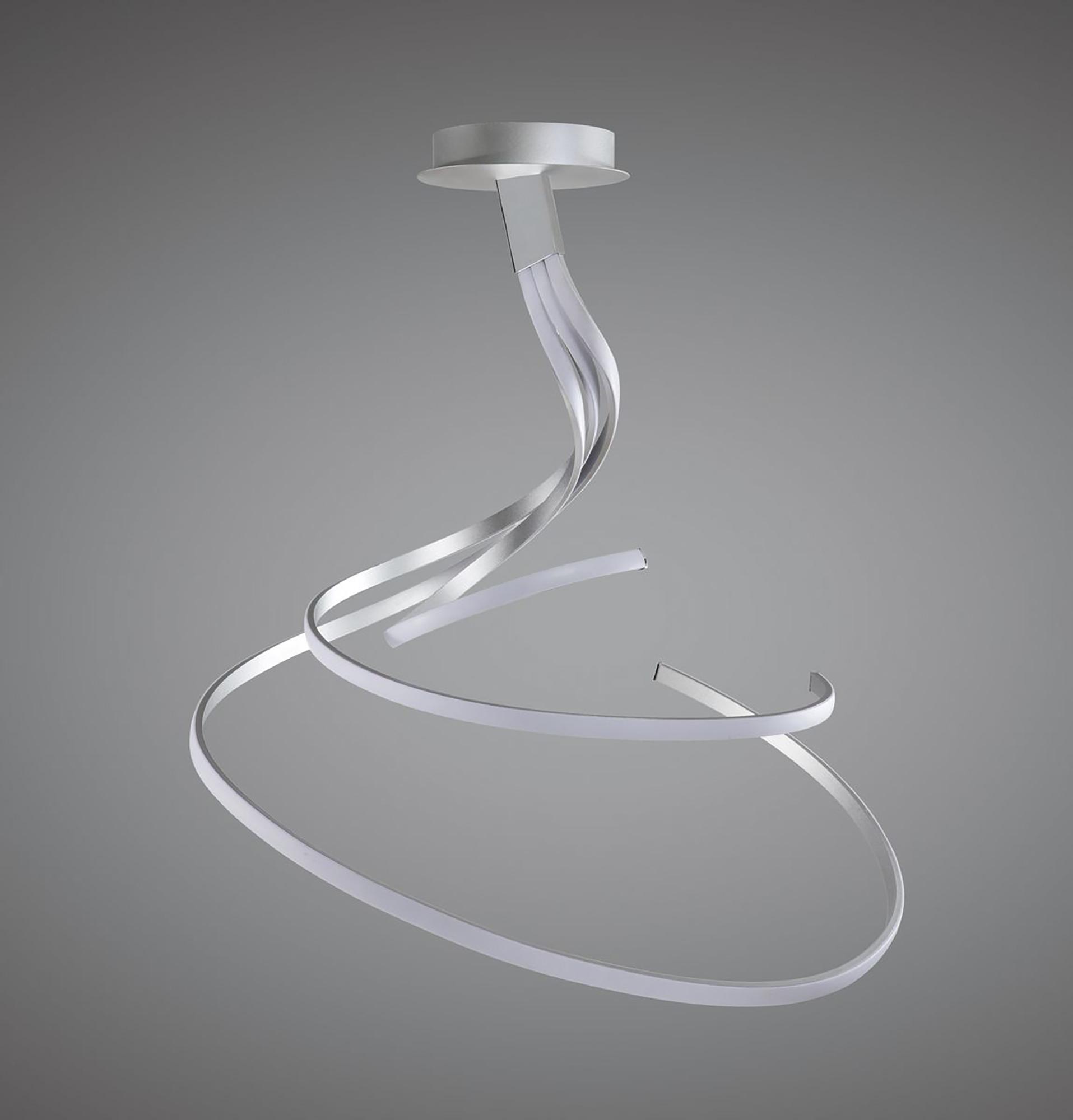 Nur XL 91cm Semi Flush 80W LED 3000K, 6200lm, Dimmable Silver/Frosted Acrylic/Polished Chrome, 3yrs Warranty