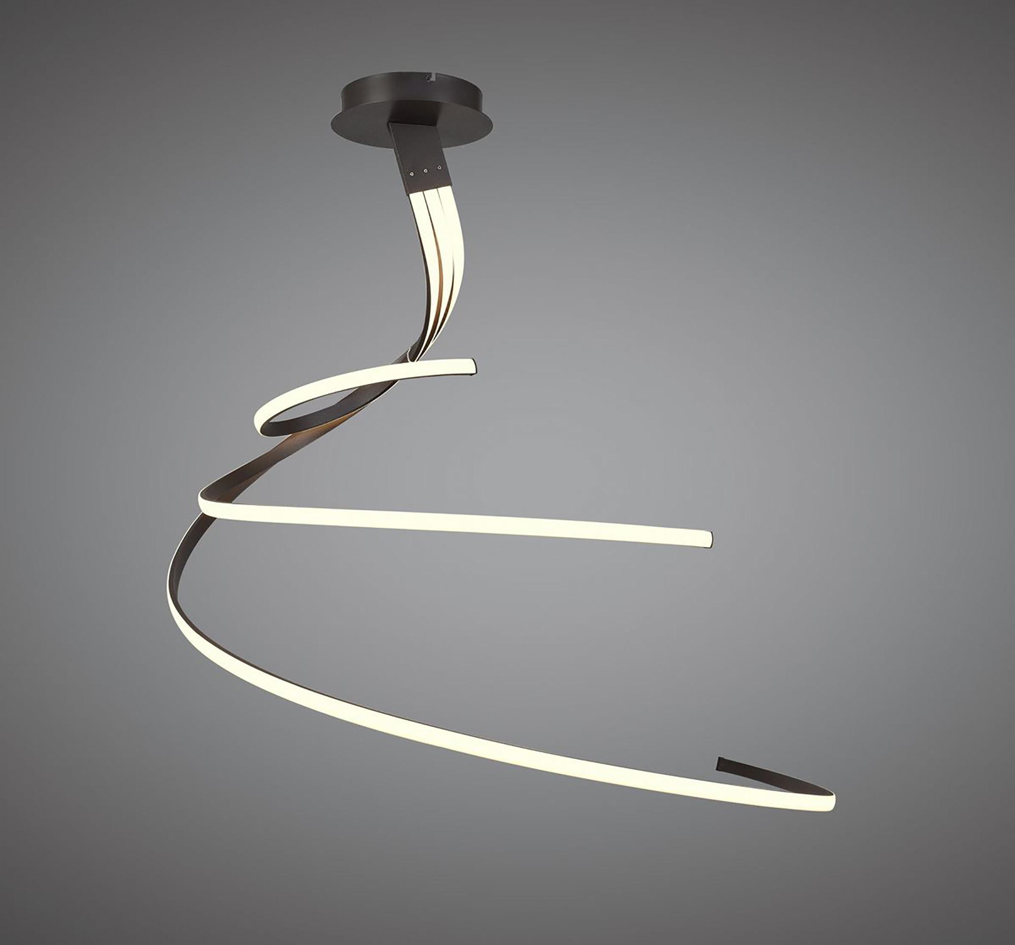 Nur Brown Oxide XL Semi Flush 80W LED 2800K, 6200lm, Dimmable Frosted Acrylic/Brown Oxide, 3yrs Warranty