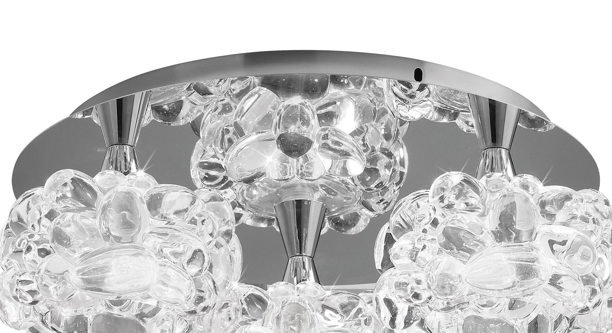O2 35cm Flush Ceiling 3 Light G9 Small, Polished Chrome