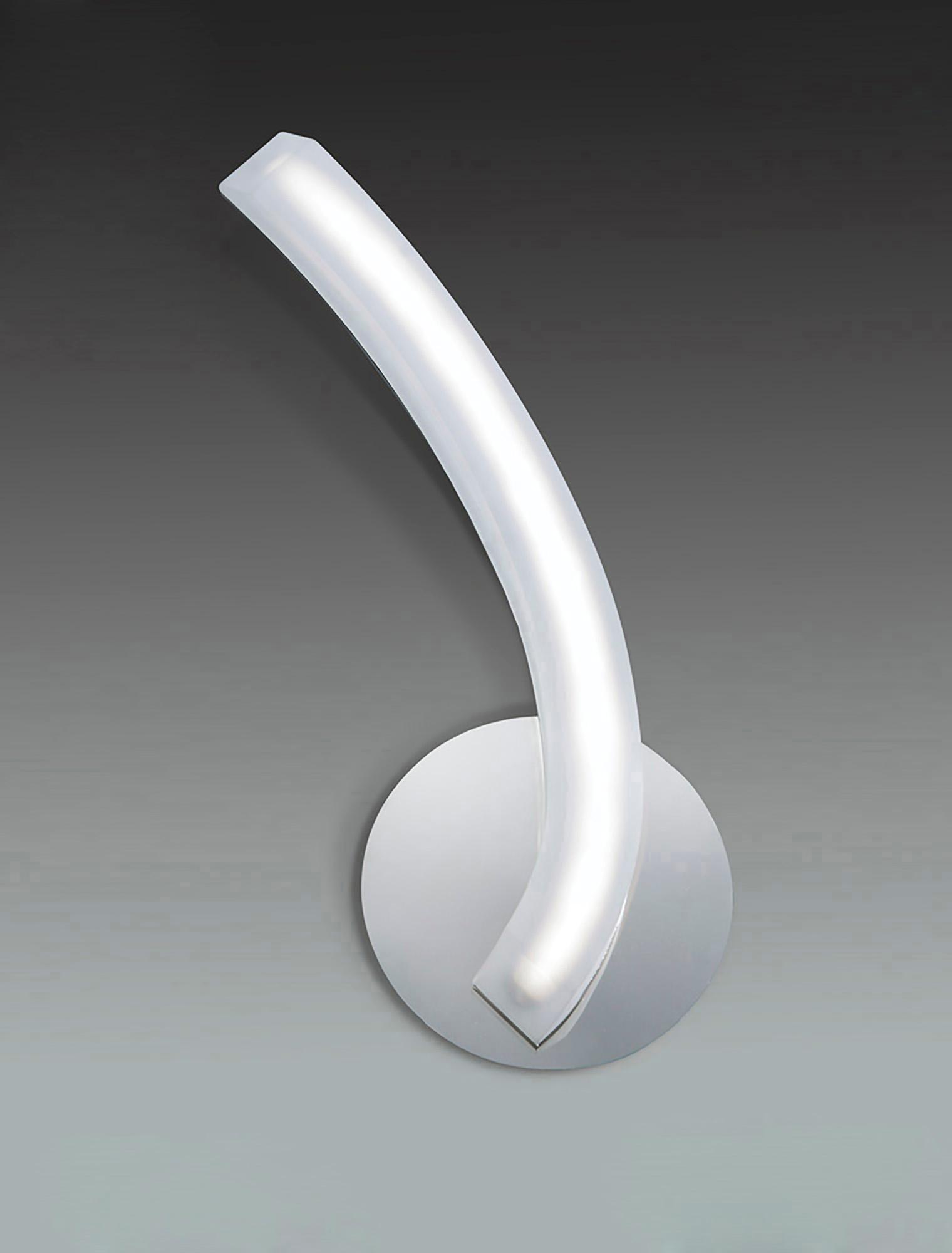 On Wall Lamp Left Switched 5W LED 3000K, 500lm, Polished Chrome/Frosted Acrylic, 3yrs Warranty