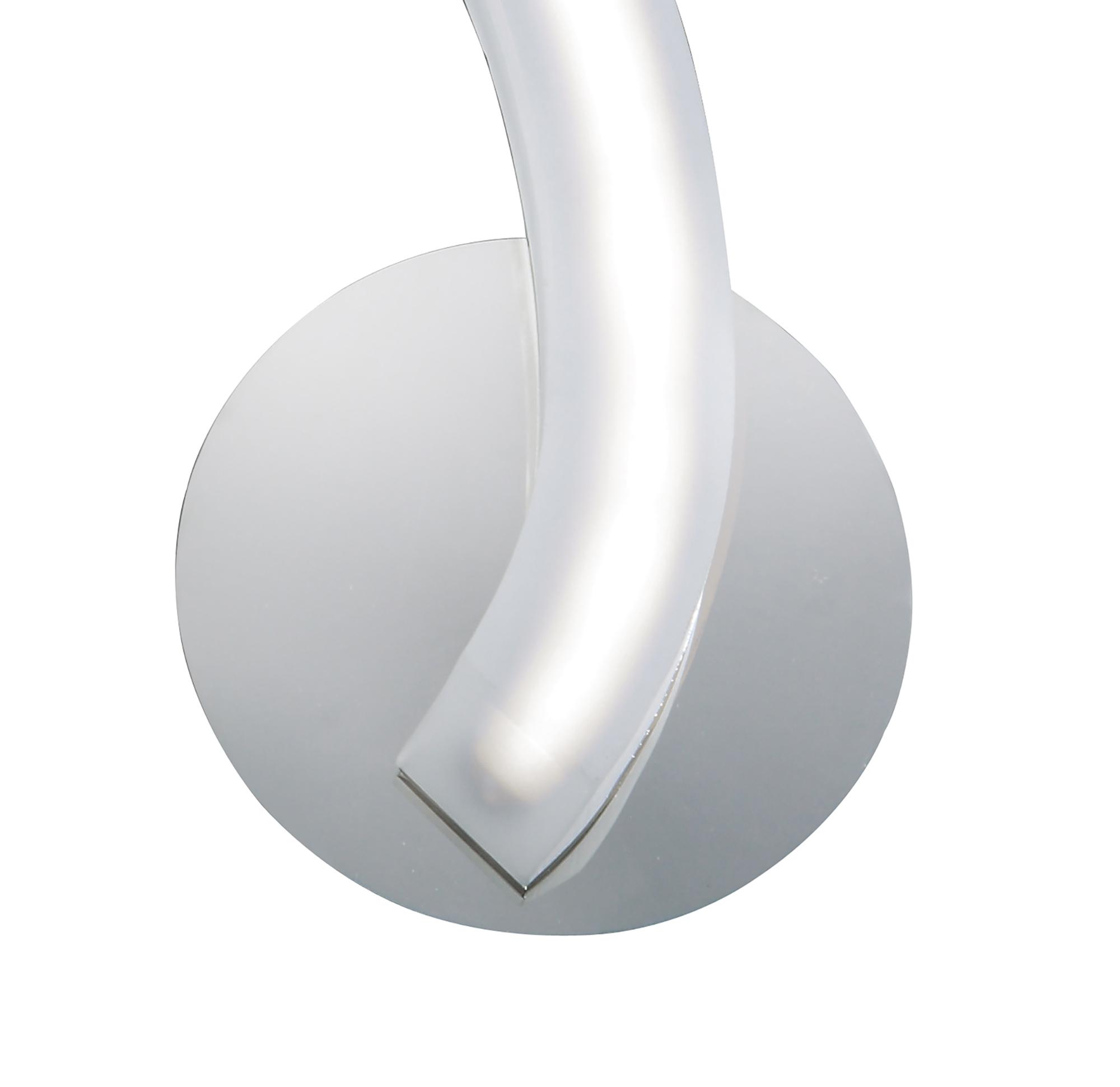 On Wall Lamp Left Switched 5W LED 3000K, 500lm, Polished Chrome/Frosted Acrylic, 3yrs Warranty
