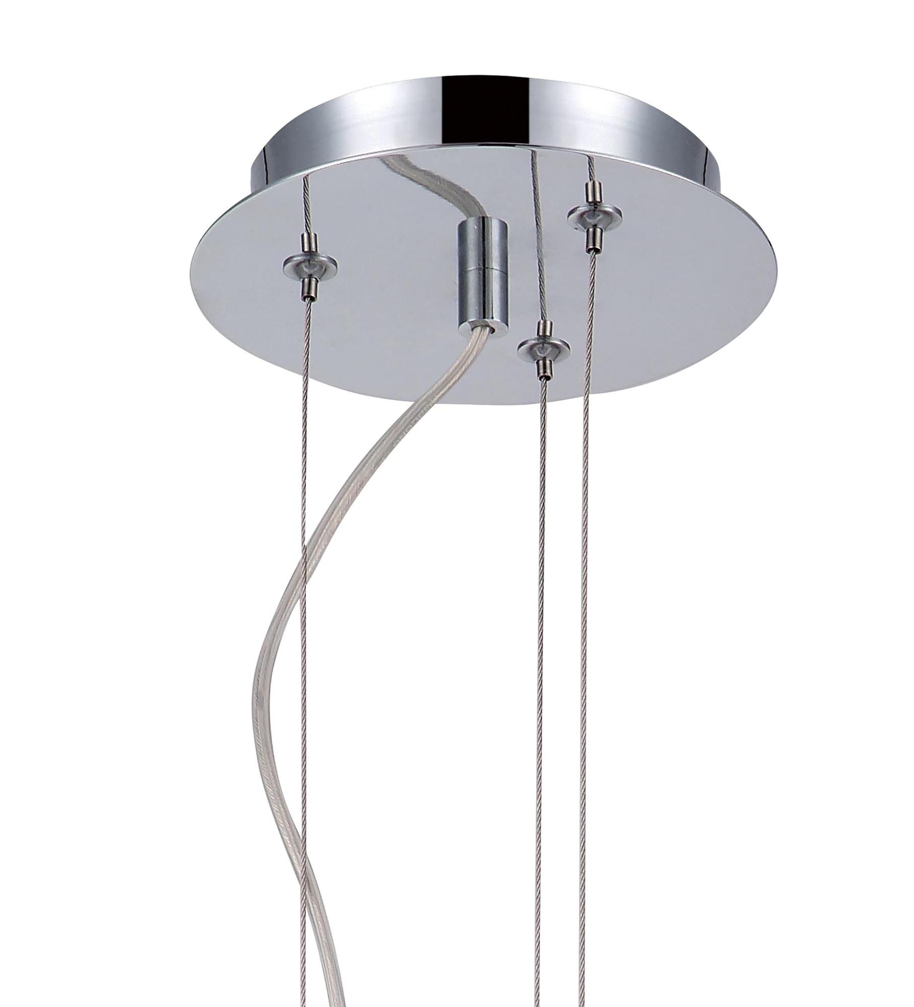 Opal Oval Pendant 4 Light E27, Polished Chrome/Frosted White Glass