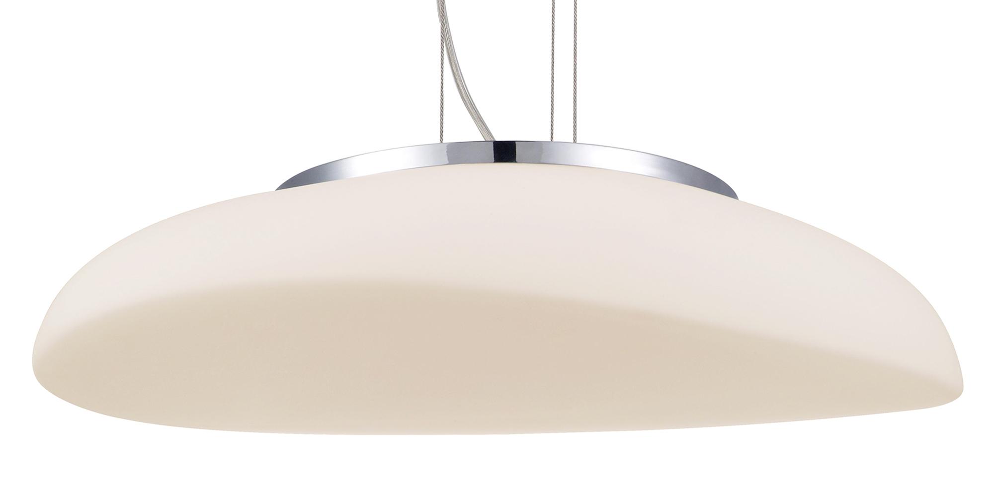 Opal Oval Pendant 4 Light E27, Polished Chrome/Frosted White Glass