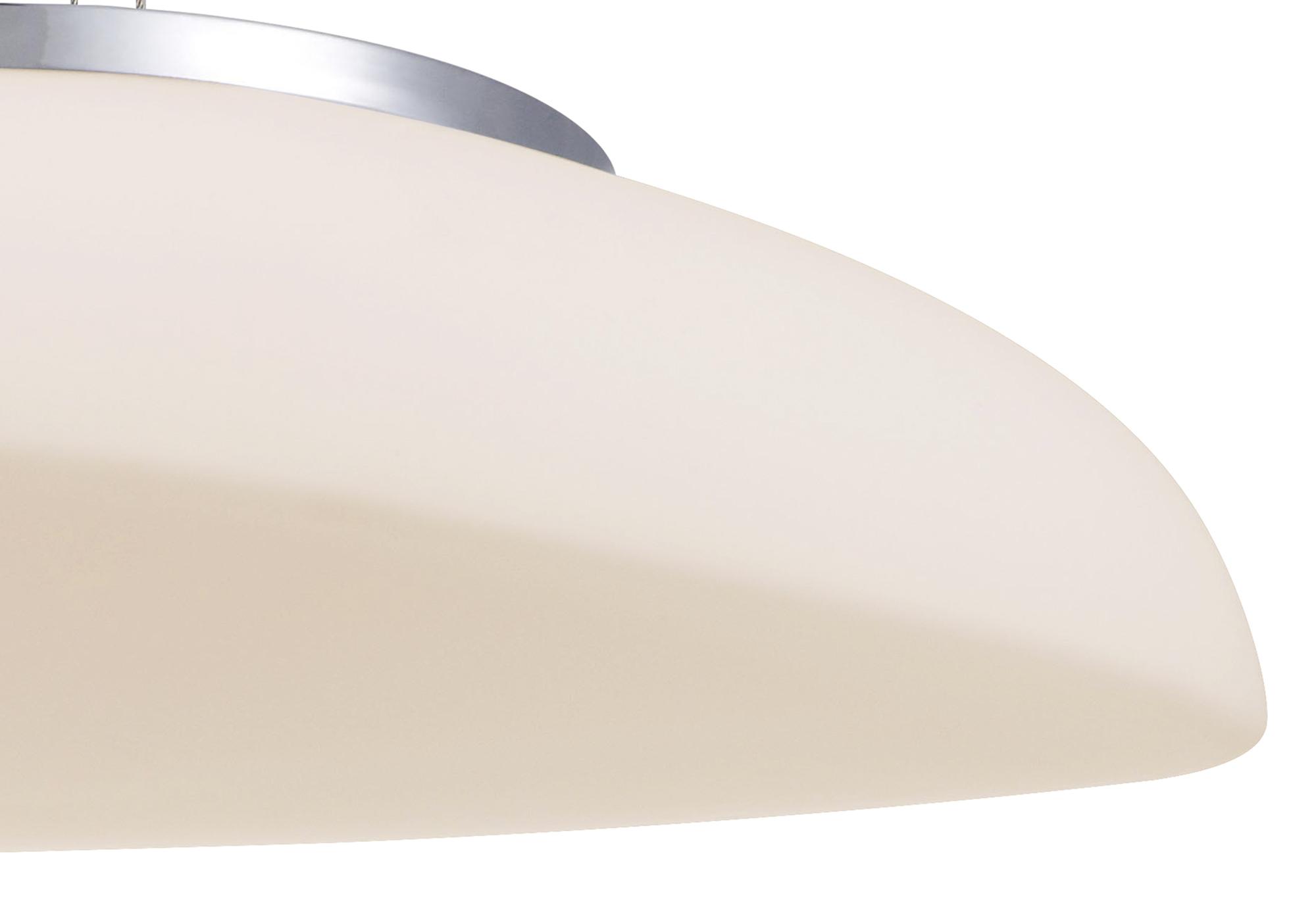 Opal Oval Pendant 4 Light E27, Polished Chrome/Frosted White Glass